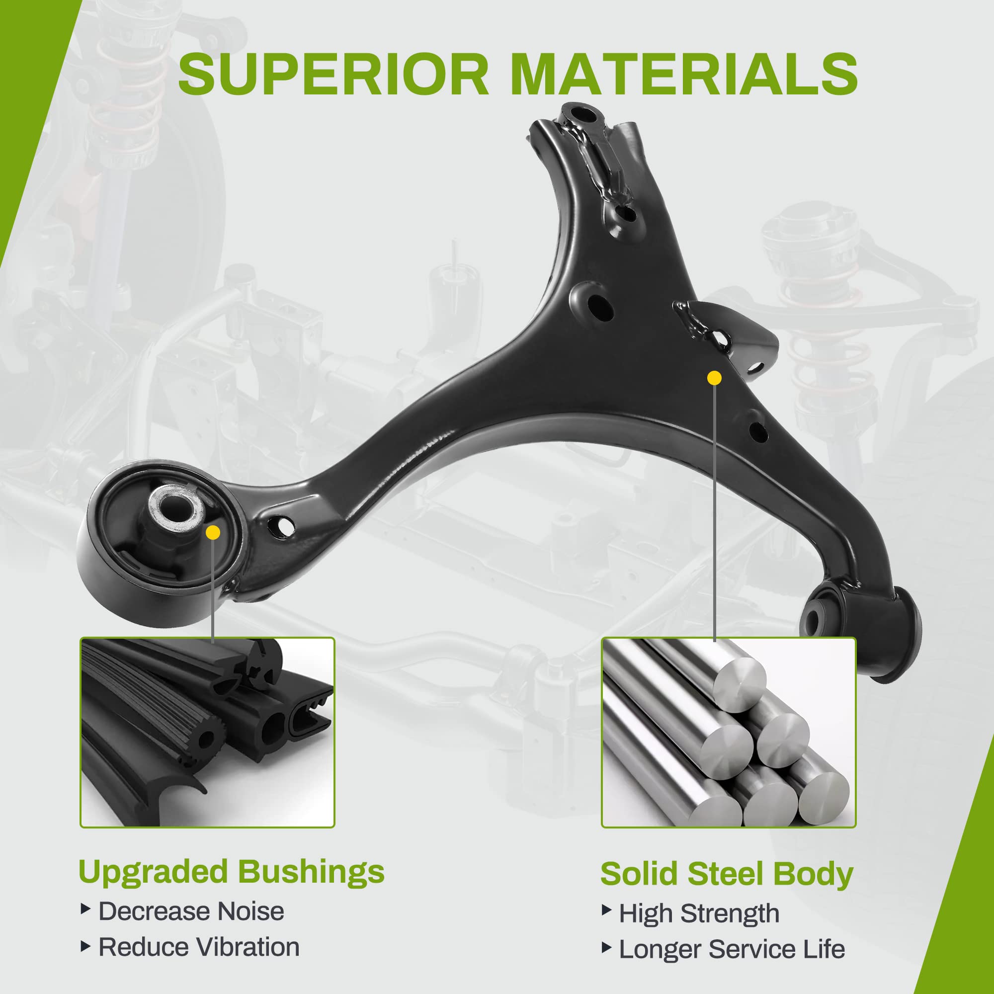 Autosaver88 Front Supension Kit Compatible With 2001-2005 Civic(Non-Si)/Acura El -W/Control Arm, Ball Joint, Sway Bar Link, Tie