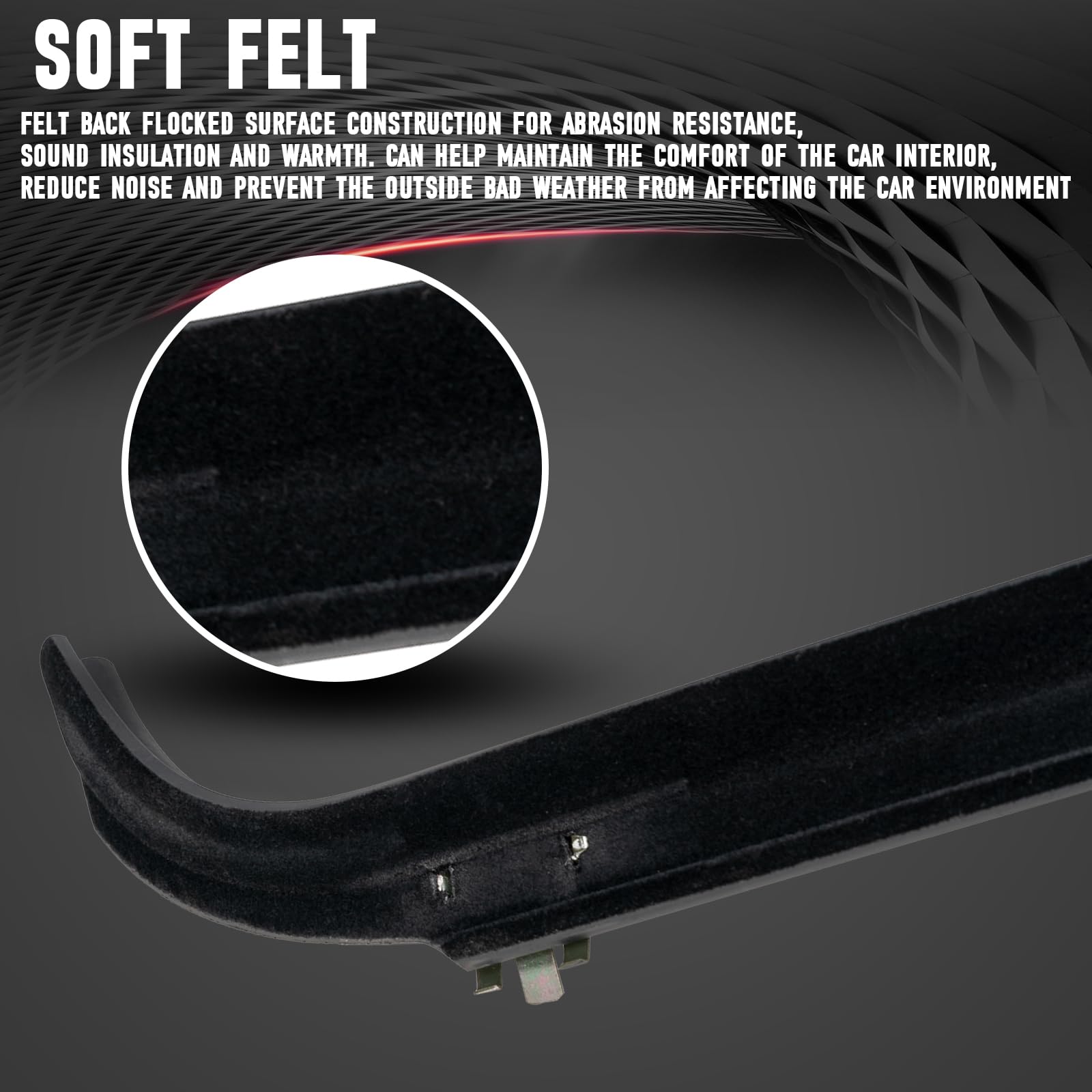 FOMIUZY Front Inner & Outer Window Molding Sweep Felt Trim Seal Weatherstrip Kit Compatible with Ford F150 F250 F350 Bronco 1987