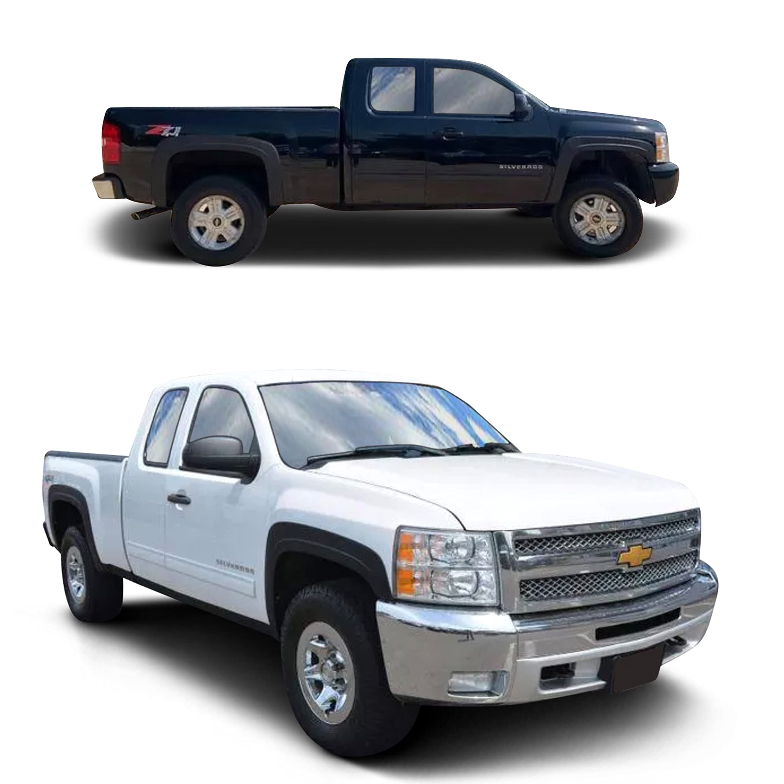 Factory/Oe Design Fender Flares For 2007-2013 Chevrolet Silverado. Set Of 4 (Standard Bed (6'6') / Long Bed (8') Models) | Does Not Fit Any Gmc Trucks