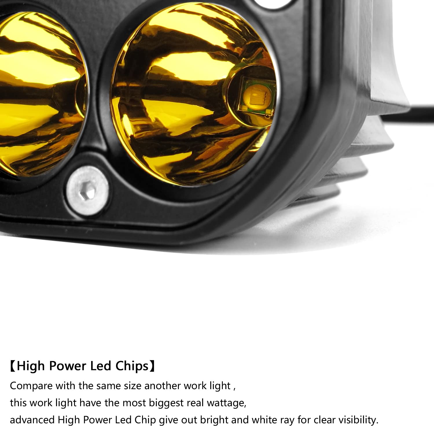 Sufemotec Yellow Led Pods Lights 3Inch 40W Led Driving Off Road Lighting 12V 24V Spot Cube Light Bar For 4Wd Pickup Trucks Boat