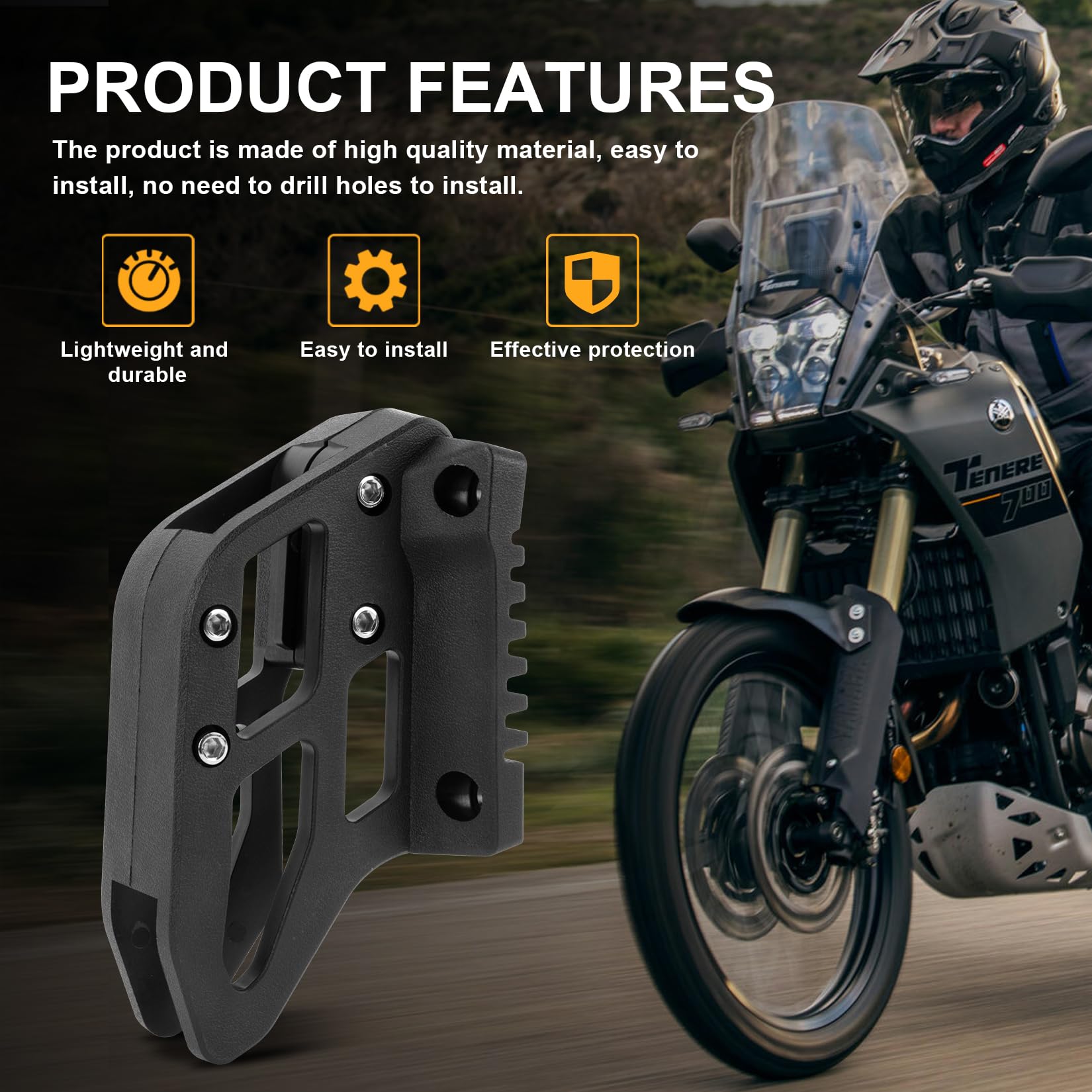 Chain Guide Guard for Tenere T700 - Motorcycle Protection Chain Guide Pulley Stabilizer Chain Case Chain Protector Accessories f