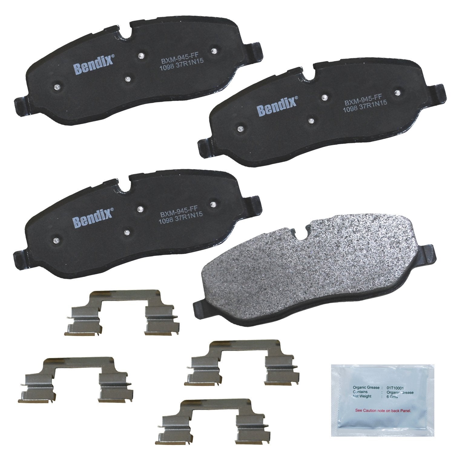 Bendix Priority1 Cfm1098 Semi-Metallic Front Brake Pads For Land Rover Discovery 2016-2014, Lr3 2009-2005, Range Rover 2009-2006