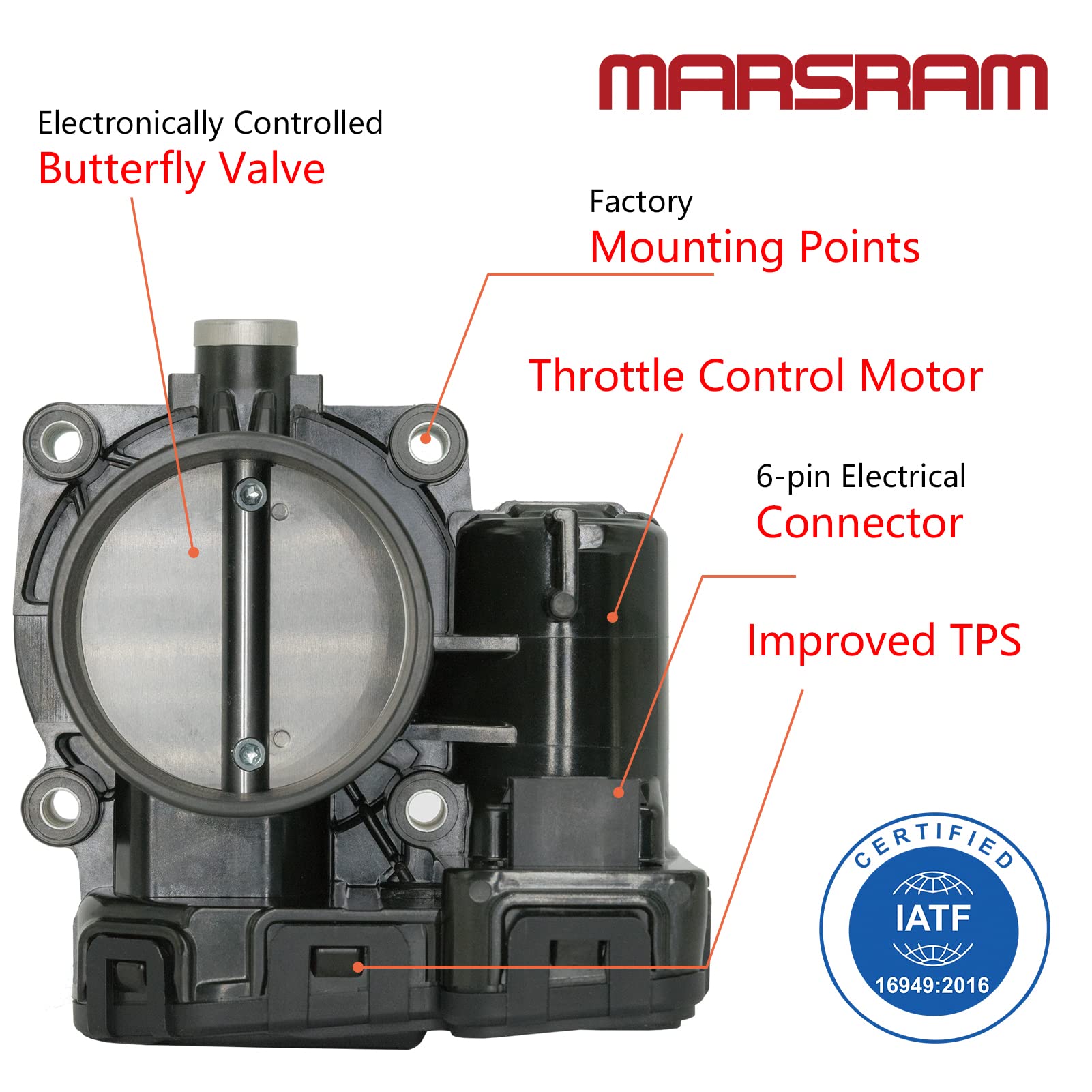Marsram Electronic Throttle Body Compatible For Dodge Dakota Durango Nitro Ram 1500, For Jeep Commander Liberty Wrangler Grand C