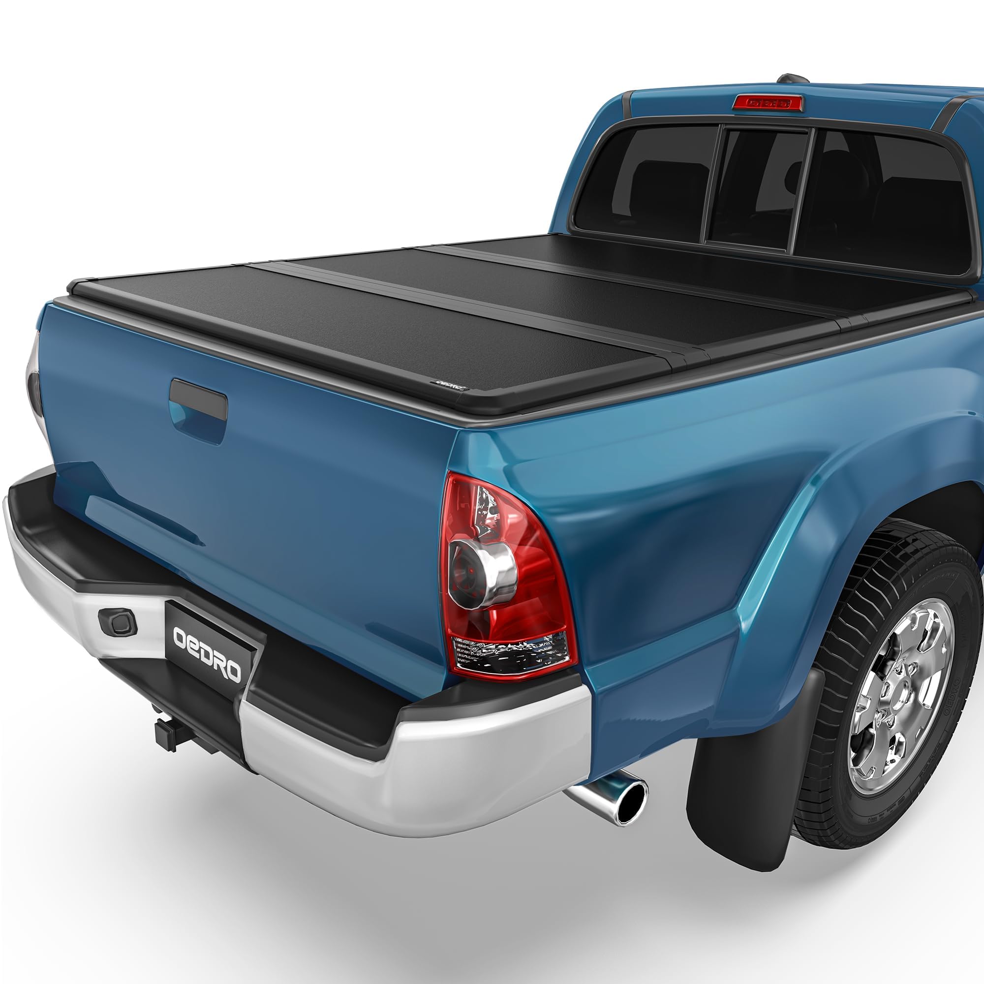 OEDRO FRP Hard Tri-fold Tonneau Cover Fold Truck Bed Covers Fits for Toyota Tacoma 2005-2015 (Excl. Trail Edition) with 5 Feet B