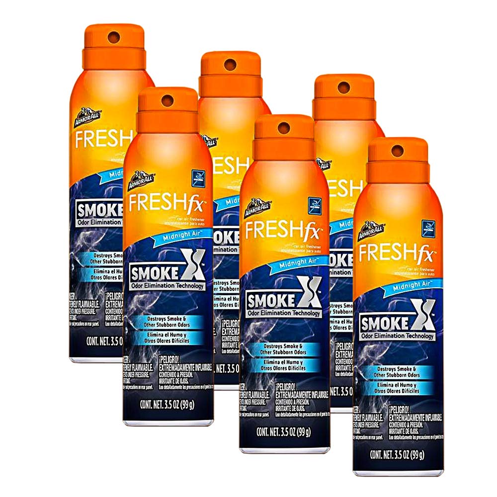 FRESH fx Armor All SmokeX 3.5oz Spray Smoke Odor Eliminator, Midnight Air Scent (6)