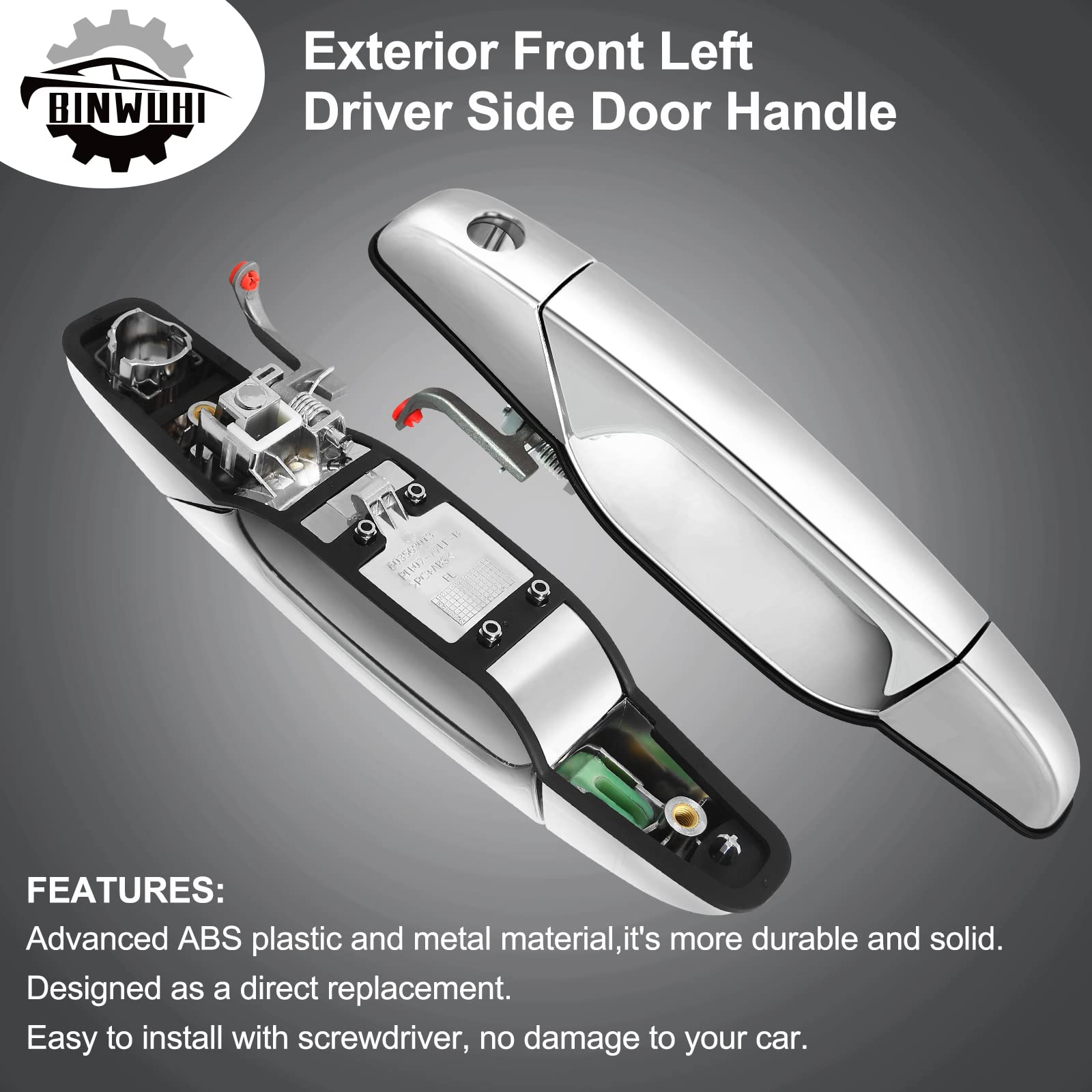 Exterior Front Driver Side Door Handle Compatible with 2007-2013 Cadillac Escalade, Chevrolet Chevy Silverado Tahoe Avalanche Su