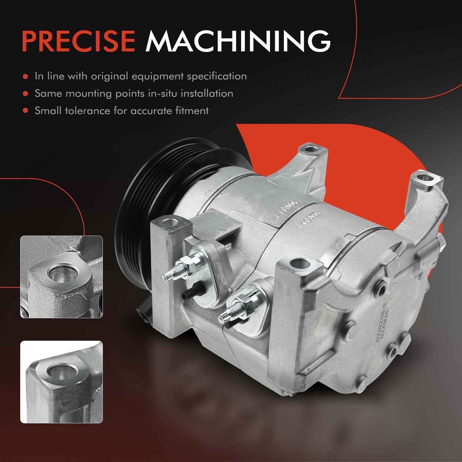 A-Premium Air Conditioner AC Compressor with Clutch Compatible with Dodge Durango 3.6L 2012-2015, with Rear A/C Only