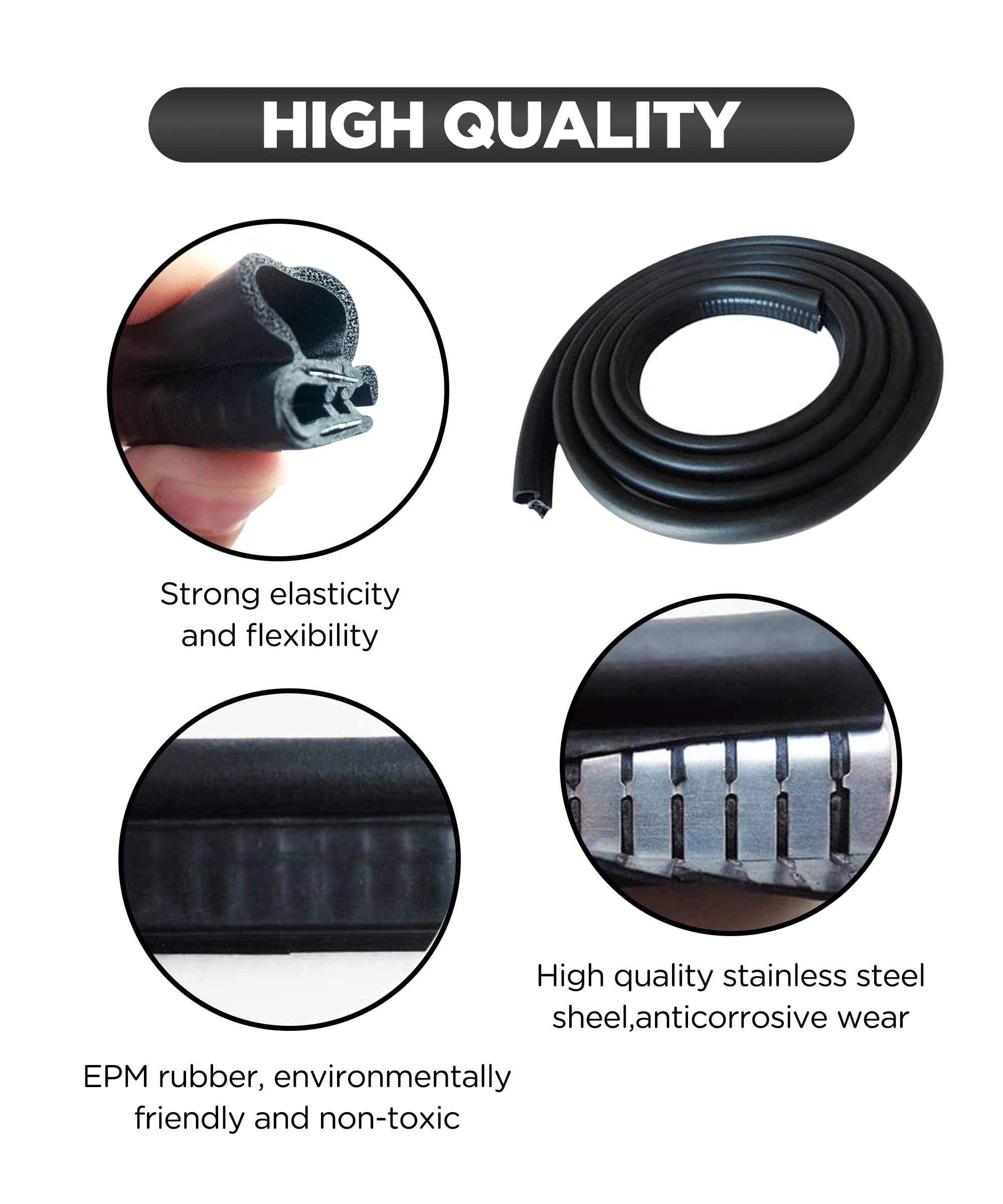 Vagurfo Rubber Edge Trim,Car Weather Striping,Door Rubber Seal Strip Trim Seal,Automotive Weather Stripping Edge Guard For Cars,
