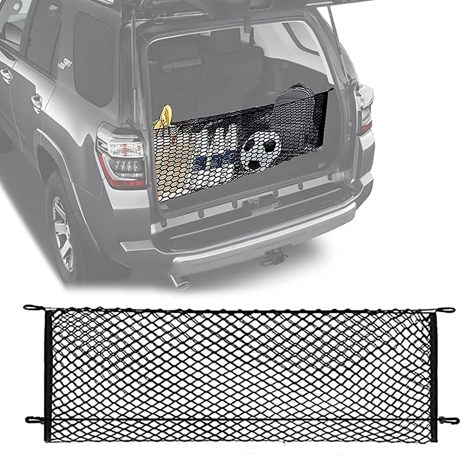 Car Rear Cargo Net, Adjustable Elastic Storage Organizer Net, Trunk Cargo Storage Net Compatible With 2015 2016 2017 2018 2019 2
