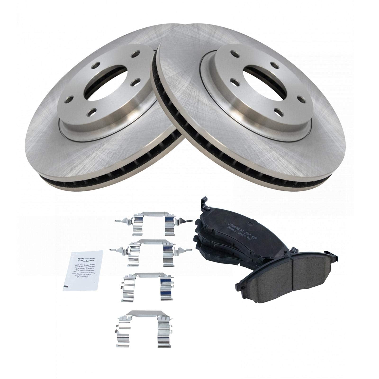 Trq Front Brake Pad & Rotor Kit Brake Pads Brake Rotor Ceramic Compatible With 2003-2004 Infiniti M45 2002-2006 Q45