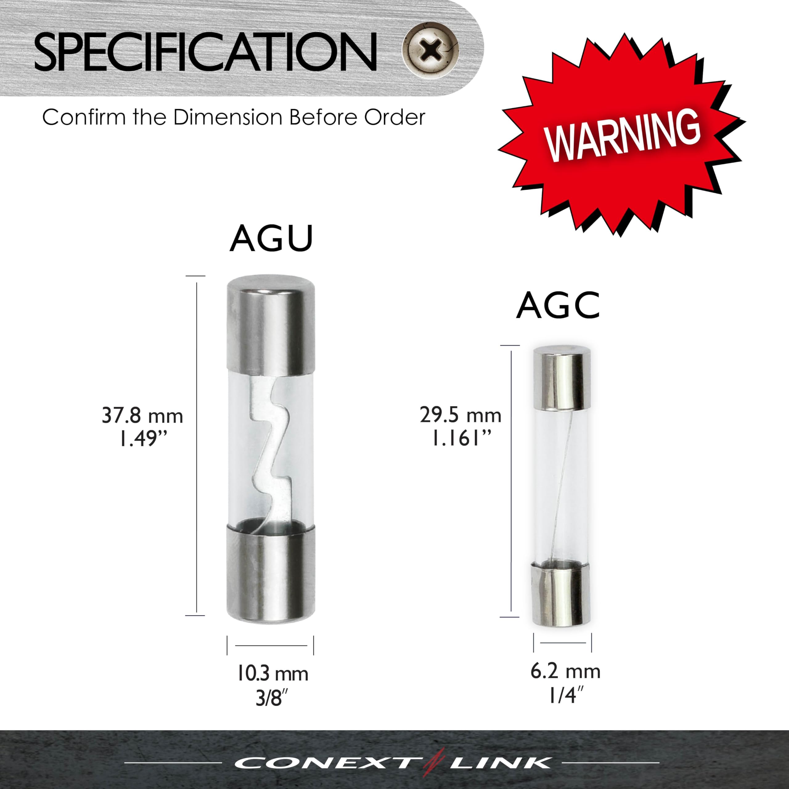 Conext Link Agc6-25 Nickel Agc Glass Tube Fuse 25 Pack (6 Amp)