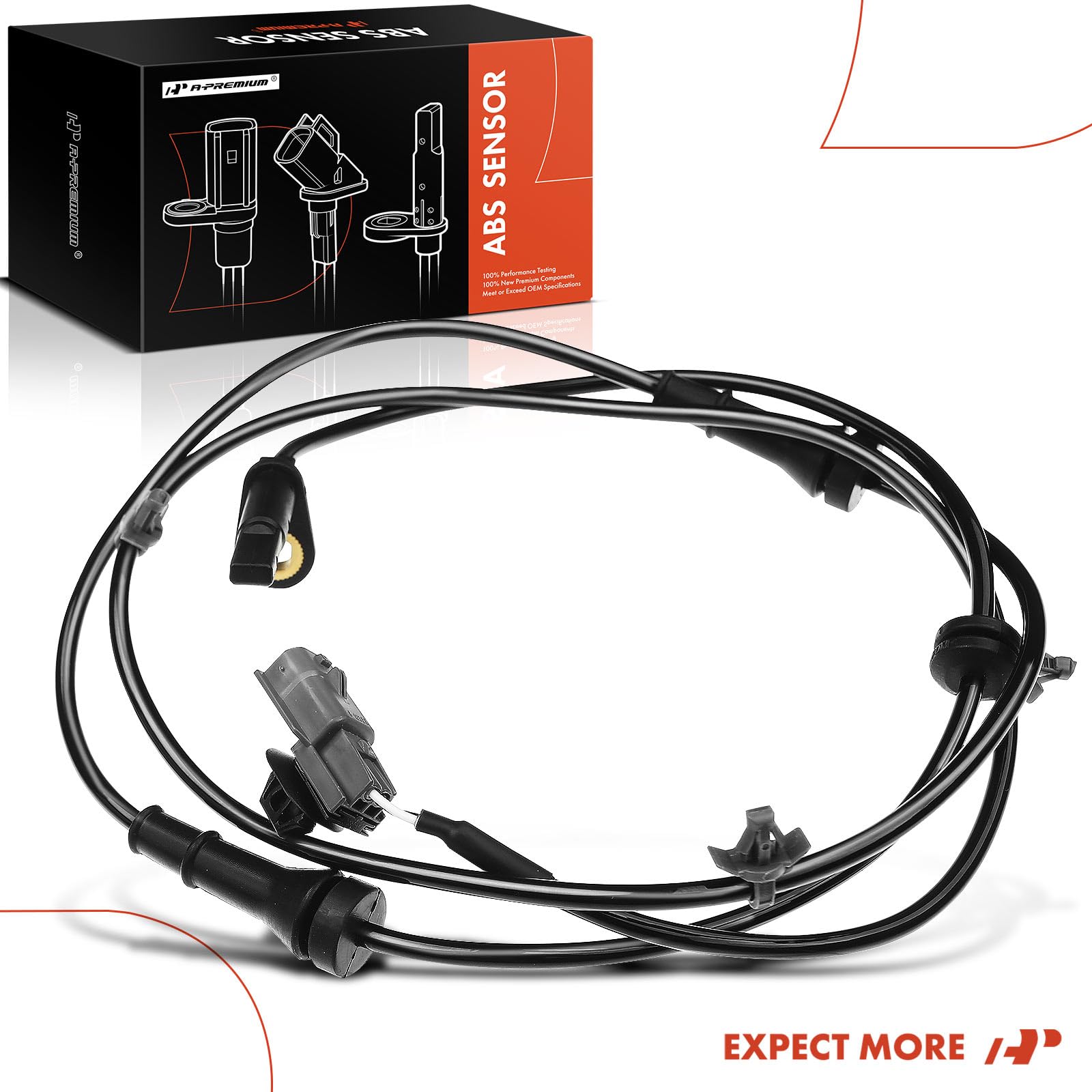 A-Premium Abs Wheel Speed Sensor Compatible With Nissan Models - Juke 2011 2012 2013 2014 2015 2016 2017, 1.6L, Sport Utility -