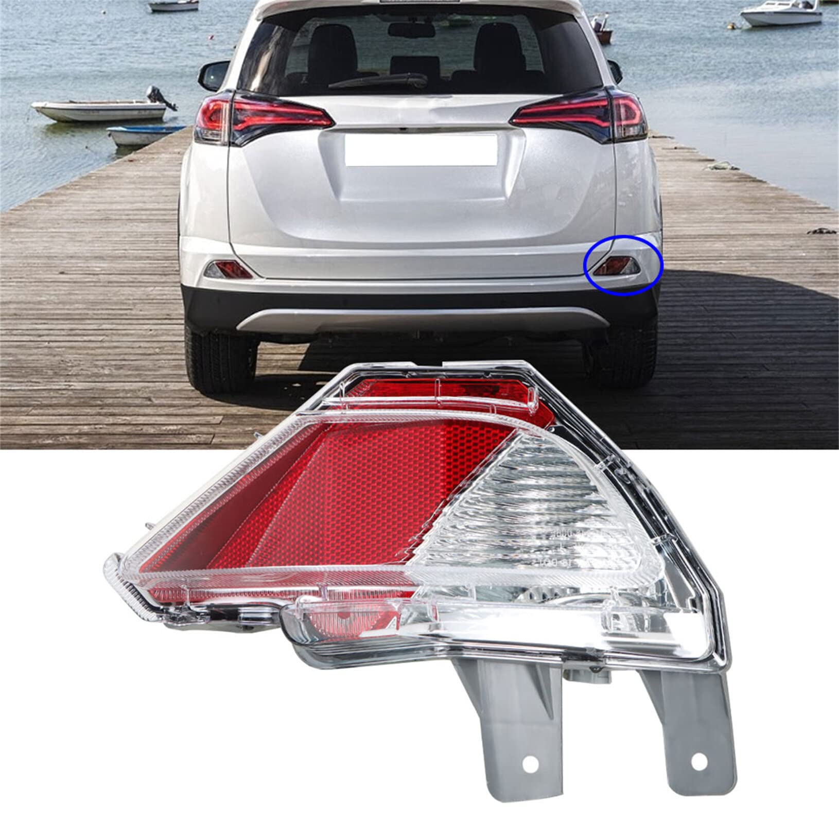 Lablt Right Side Rear Bumper Reflector Light Stop Lamp Replacement For Toyota Rav4 2016-2018 814800R040 To2883107 814900R040 To2