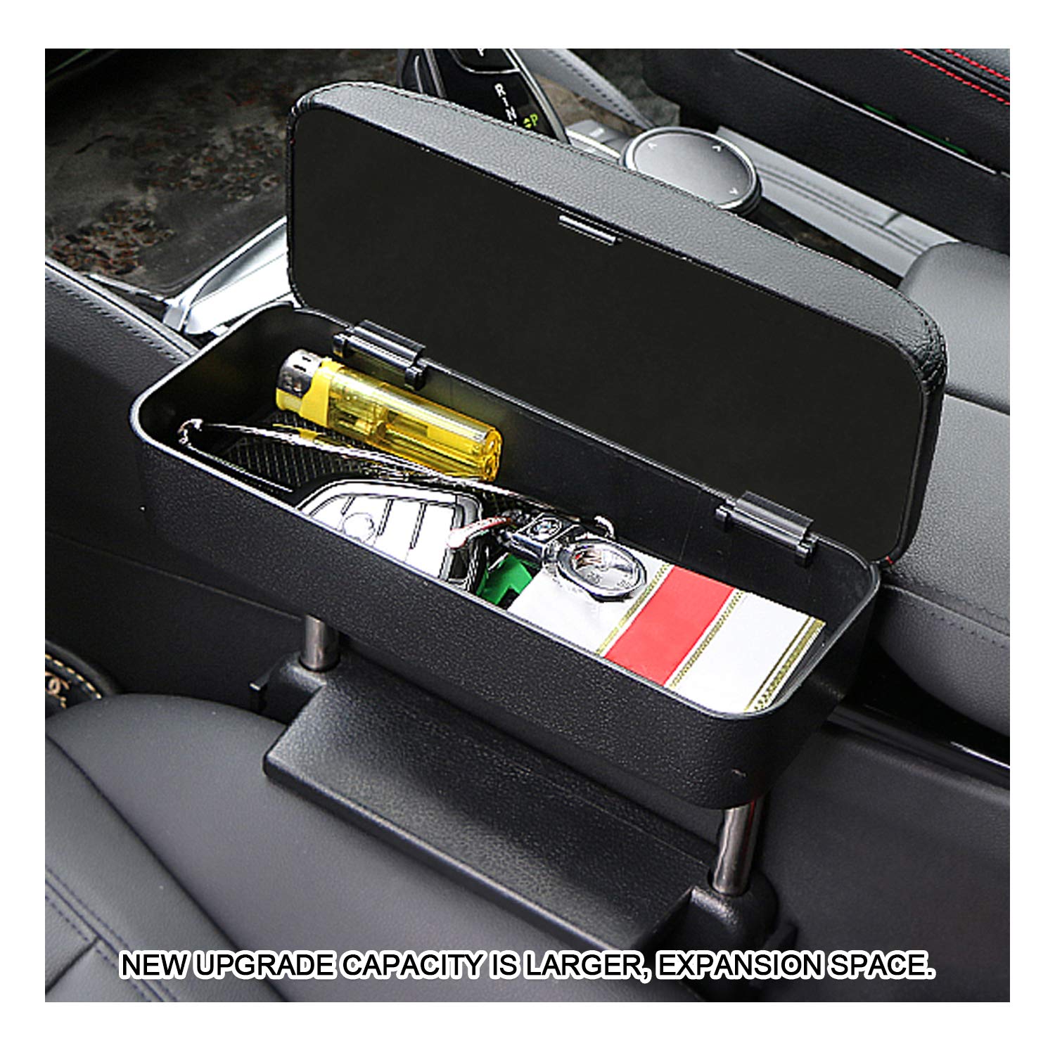 Sktu Auto Car Armrest Extender Support Elbow & Forearm Arm Wrist Rest Support Adjustable Height Comfort Pad Universal Fit For Most Car Models Center Console (Beige)