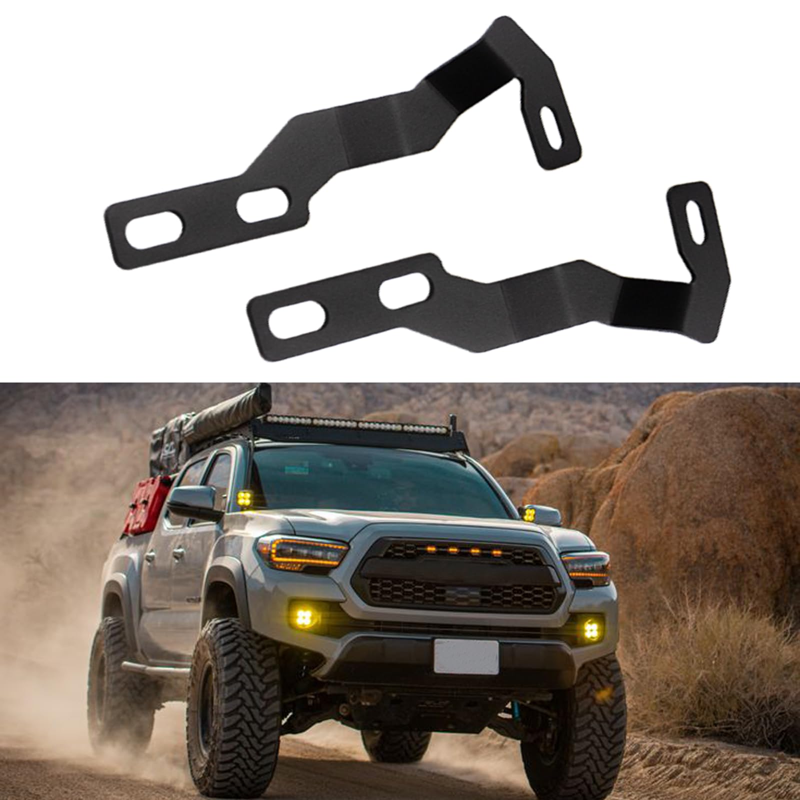 Kangikx Hood Hinge Ditch Light Mount Brackets For Toyota Tacoma 2016-2021 3Rd Gen Auxiliary Offroad Pod Work Light,Toyota Tacoma