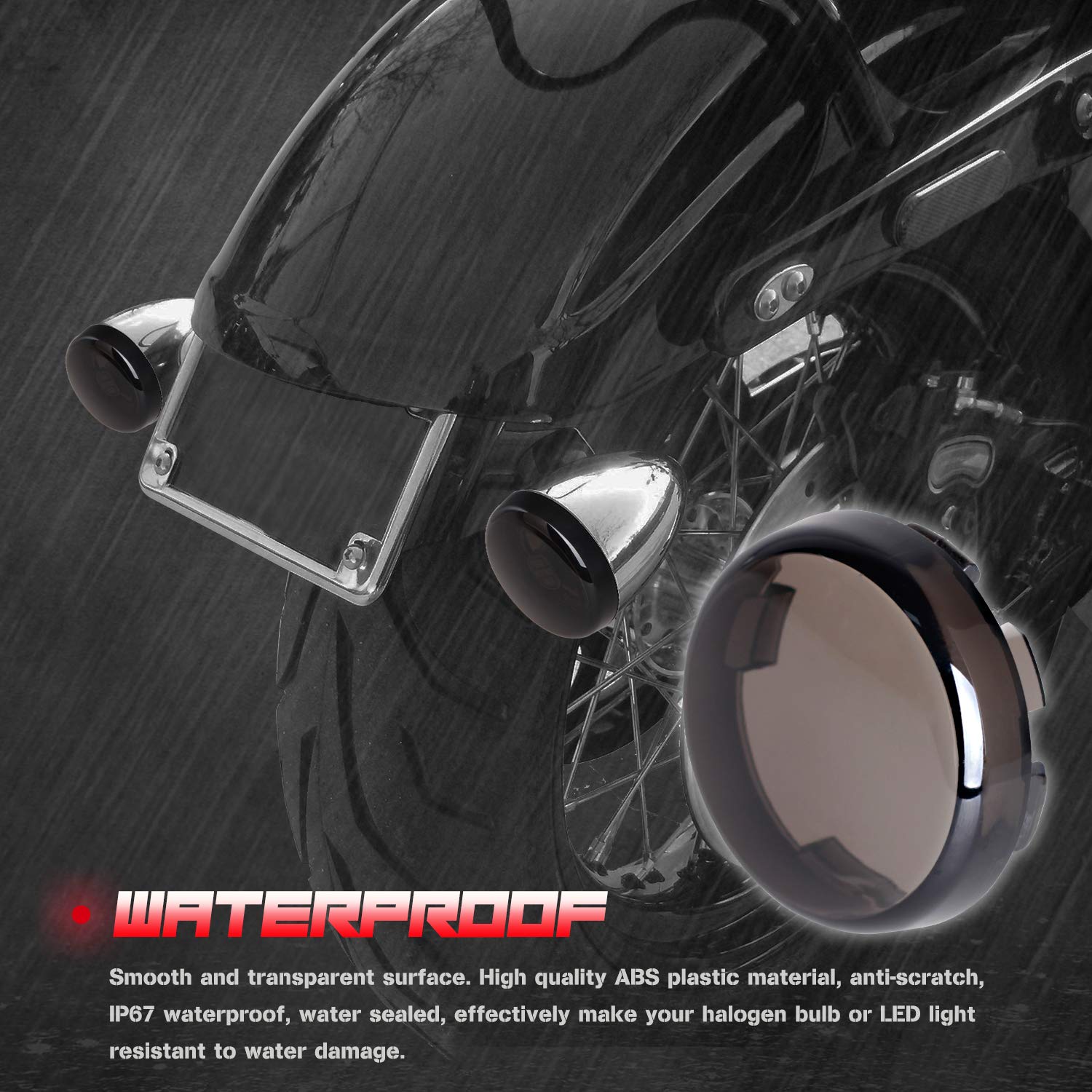 NTHREEAUTO 1157 LED Turn Signals Front Rear Lights 2Inch Bullet Smoked Lens Cover Compatible with Harley Street Glide Road Glide