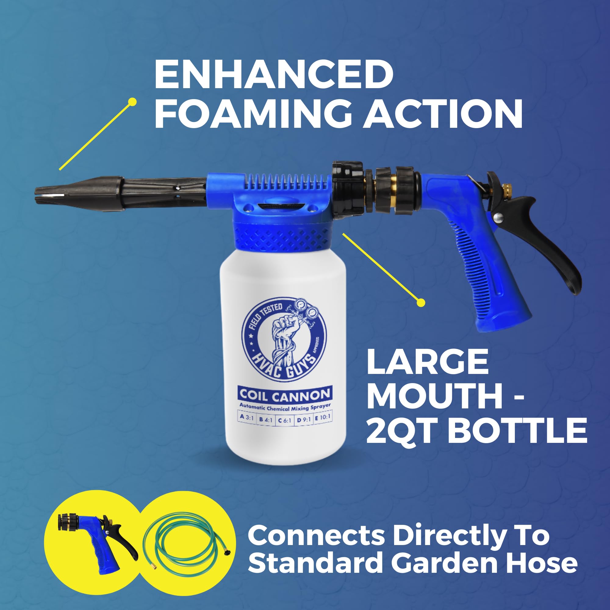 Hvac Guys Coil Cannon Cleaner Mixing Sprayer For Air Conditioner And Refrigeration Coil Cleaner Dilution Ratios - 2-Qt. Size - W