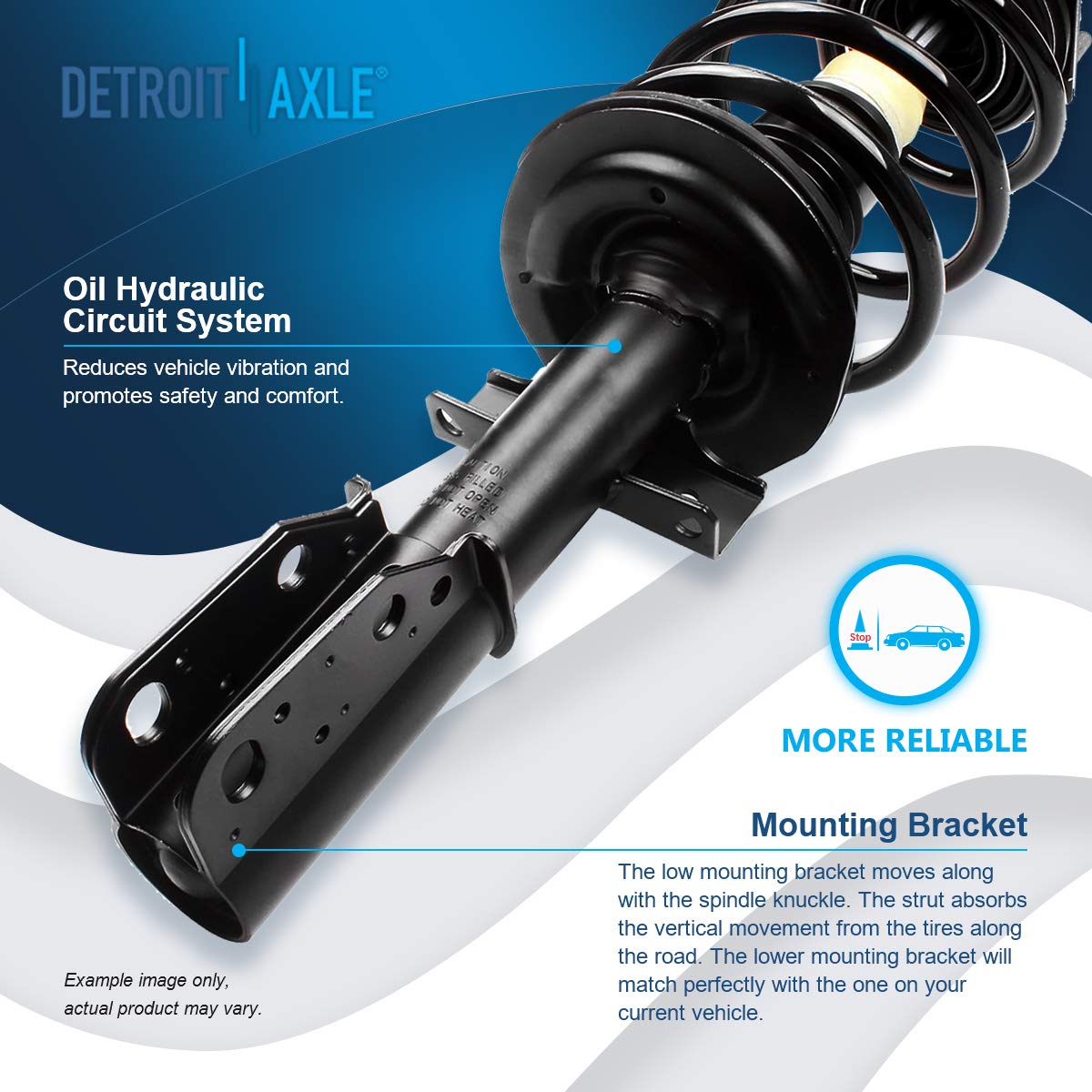 Detroit Axle - Front Strut For 08-12 Buick Enclave 09-12 Chevy Traverse 07-12 Gmc Acadia 07-10 Saturn Outlook Complete Strut Wit