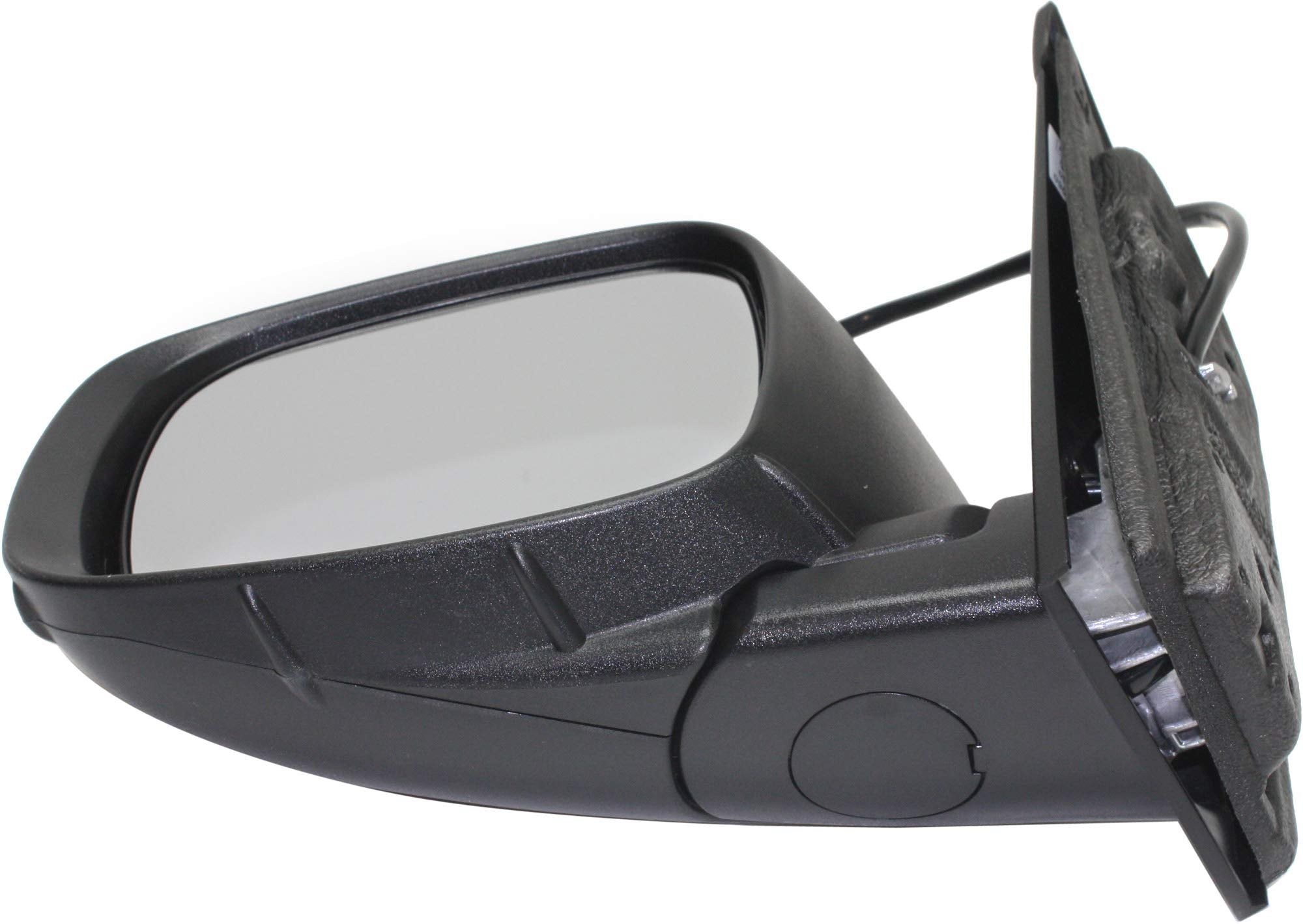Kool Vue Mirror Compatible with 2008-2020 Dodge Grand Caravan, Fits 2008-2016 Chrysler Town & Country Driver Side Manual Folding, Heated, Textured Black, Power Glass, With one touch feature