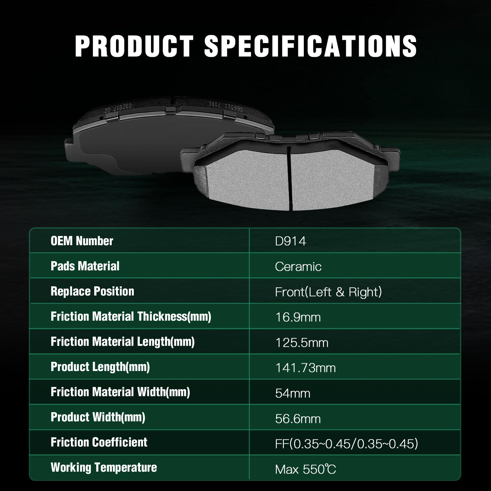 Automuto 8Pc Front & Rear Ceramic Disc Brake Pads Set D1336 D914 For Acura Ilx 2013-2015,For Honda Civic 2012-2015,For Honda For