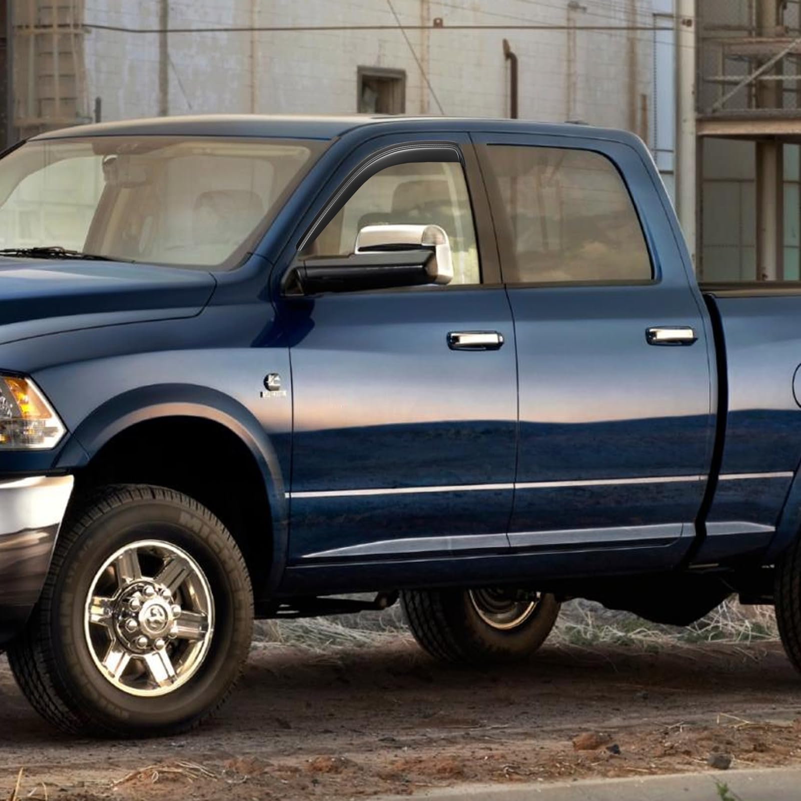 Cxdar Window Rain Guards Vent Visors Shades For 2002-2008 Dodge Ram 1500, Tape-On Window Wind Deflectors Shield For 2003-2009 Ra