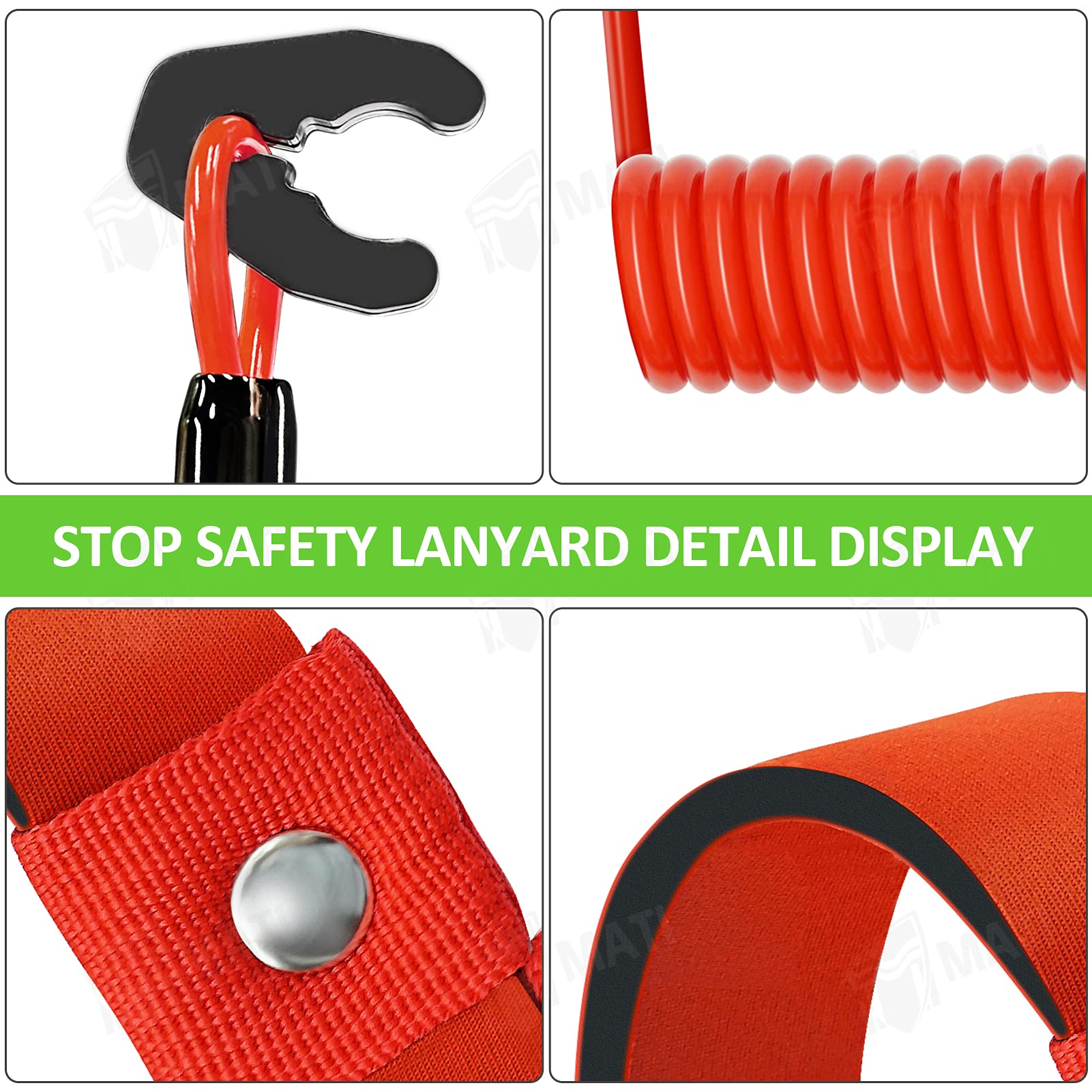 M Mati Stop Kill Switch Safety Lanyard Band Tether For All Kawasaki Jet Ski Js Jt Jh Jb Jf 300 440 550 650 750 800 900 1100 1200 1500 92072-3809