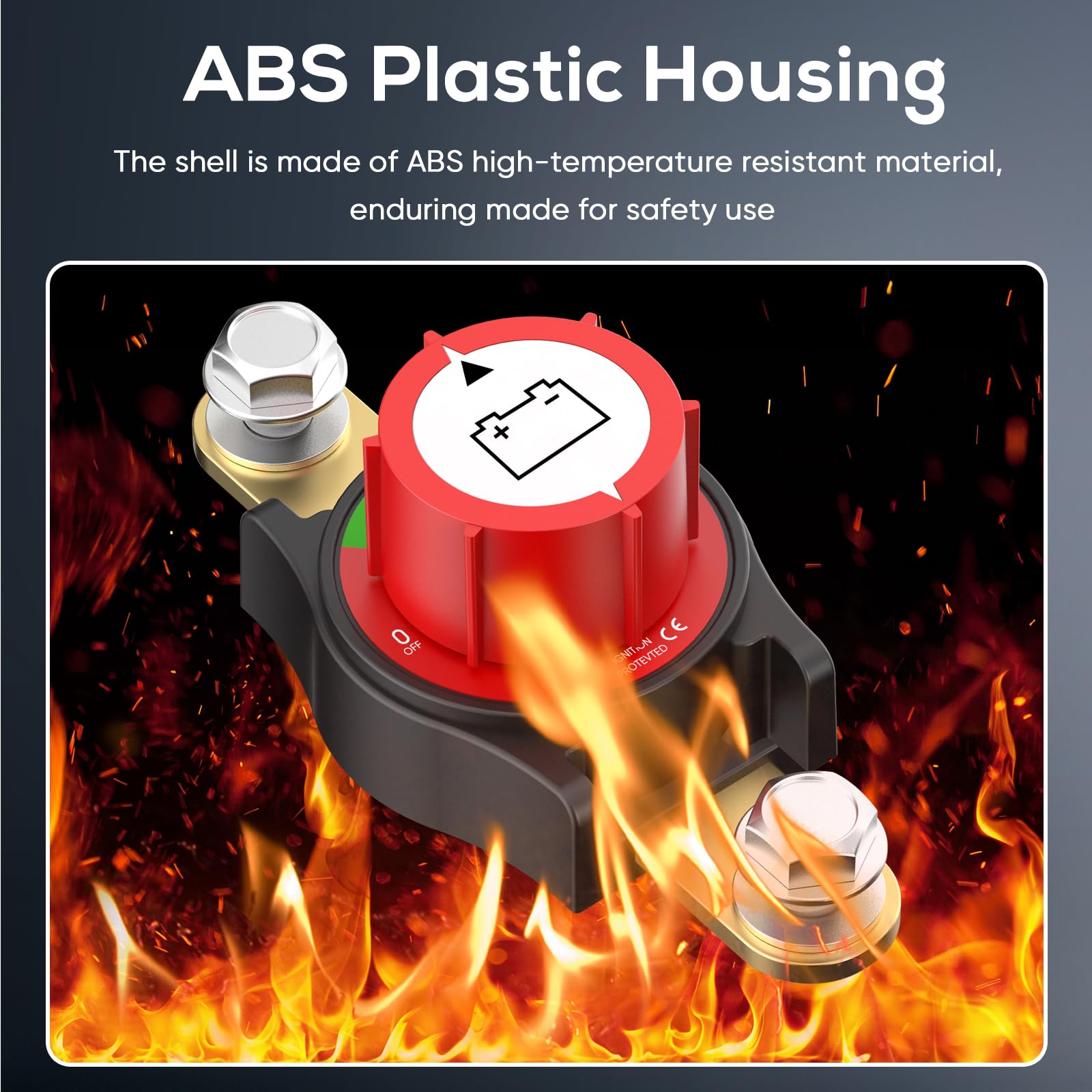 Side Post Battery Disconnect Switch, On/Off 12-48V Side Post Battery Switch Heavy-Duty Battery Disconnect Switch For Cars, Vehic