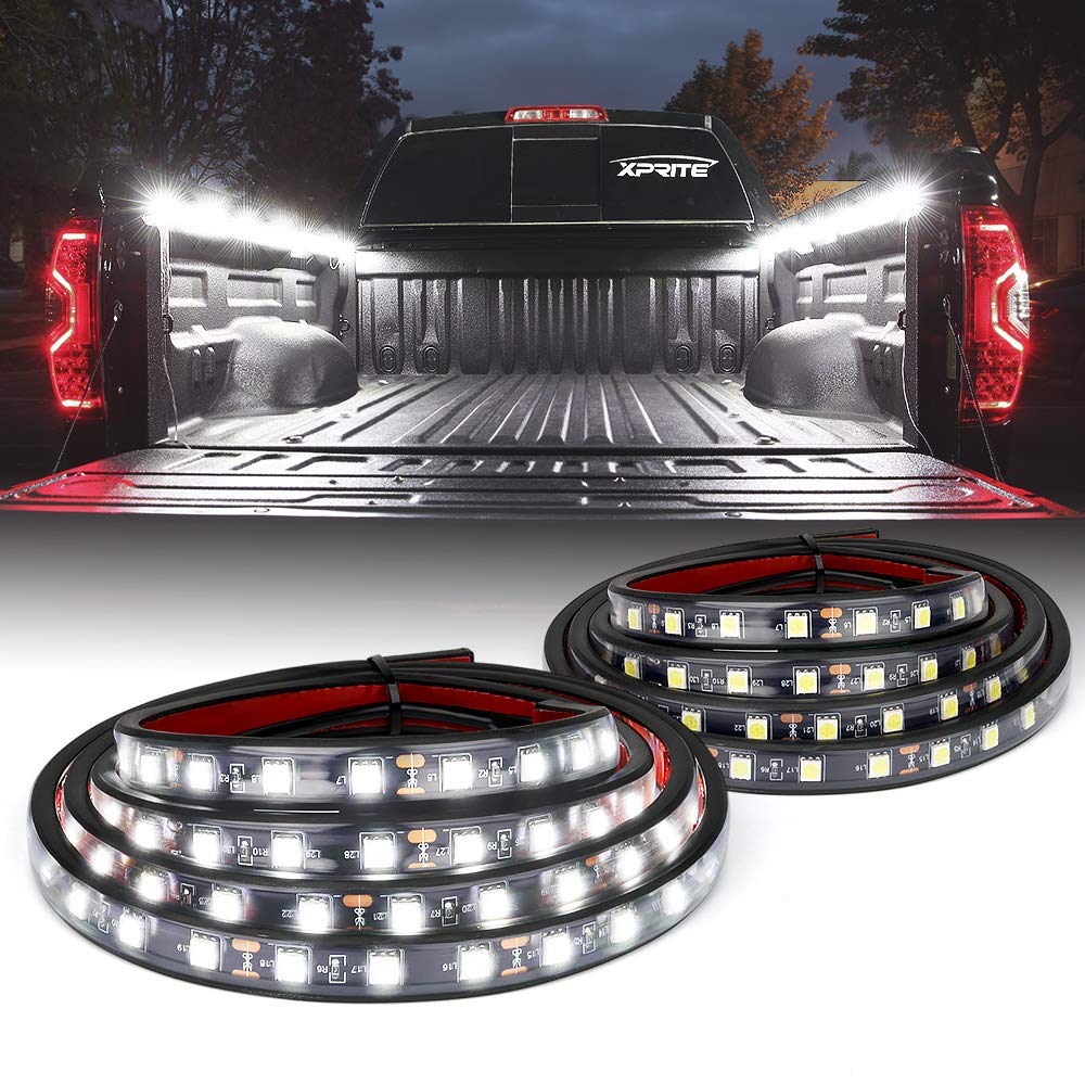 Xprite 60'' Inch White LED Truck Bed Lights Strip Kit, Decoration Lighting Bar for Cargo Pickup Trucks Tonneau Cover Van SUV RV 