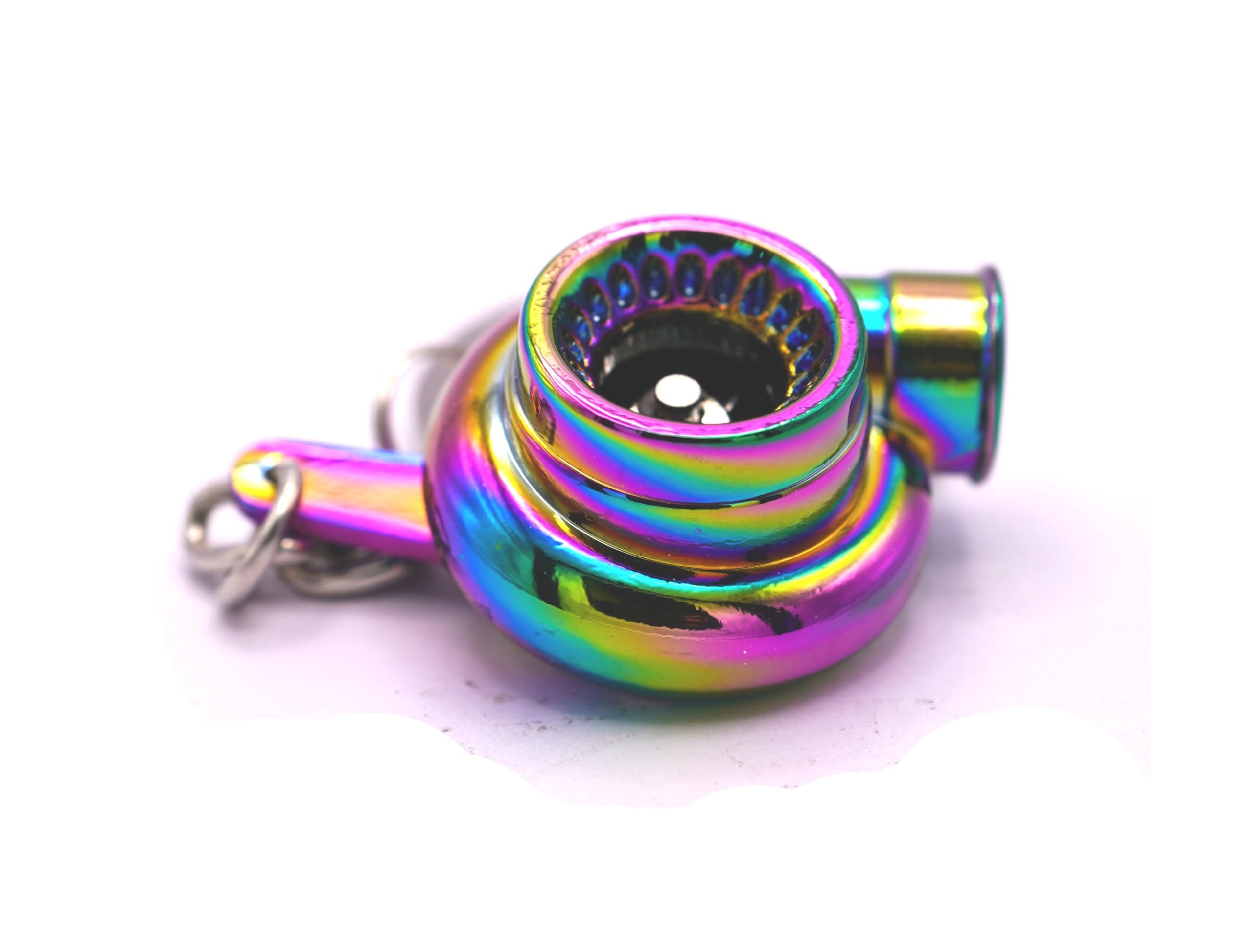 Gt//Rotors Turbo Keychain Metal Spinning Turbocharger Automotive Mini Car Part Keychain Key Ring (Neochrome Turbo)