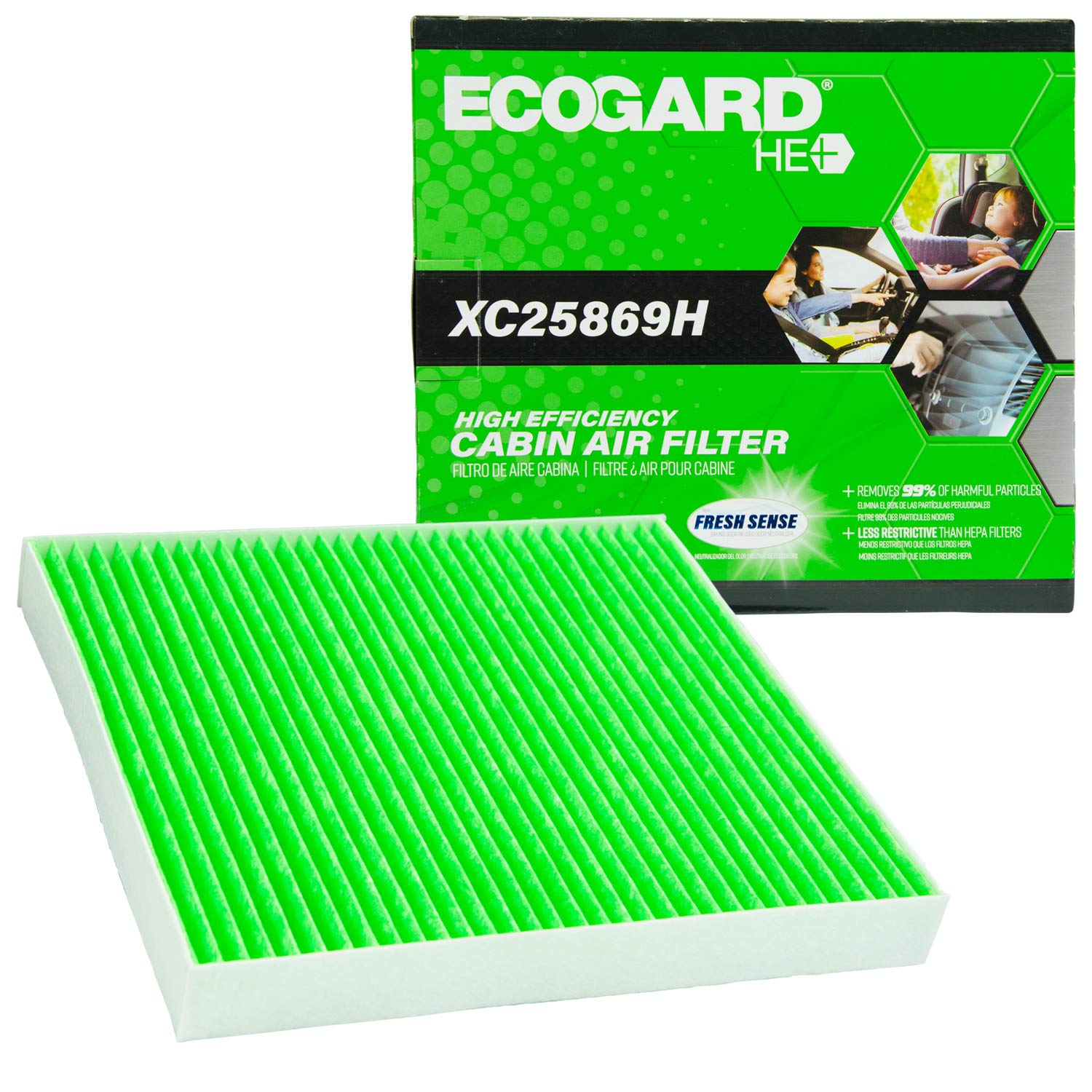 ECOGARD XC25869H Upgraded High Efficiency Cabin Air Filter + Baking Soda Compatible with Dodge Journey, Avenger, Caliber | Jeep Patriot, Compass | Chrysler 200, Sebring