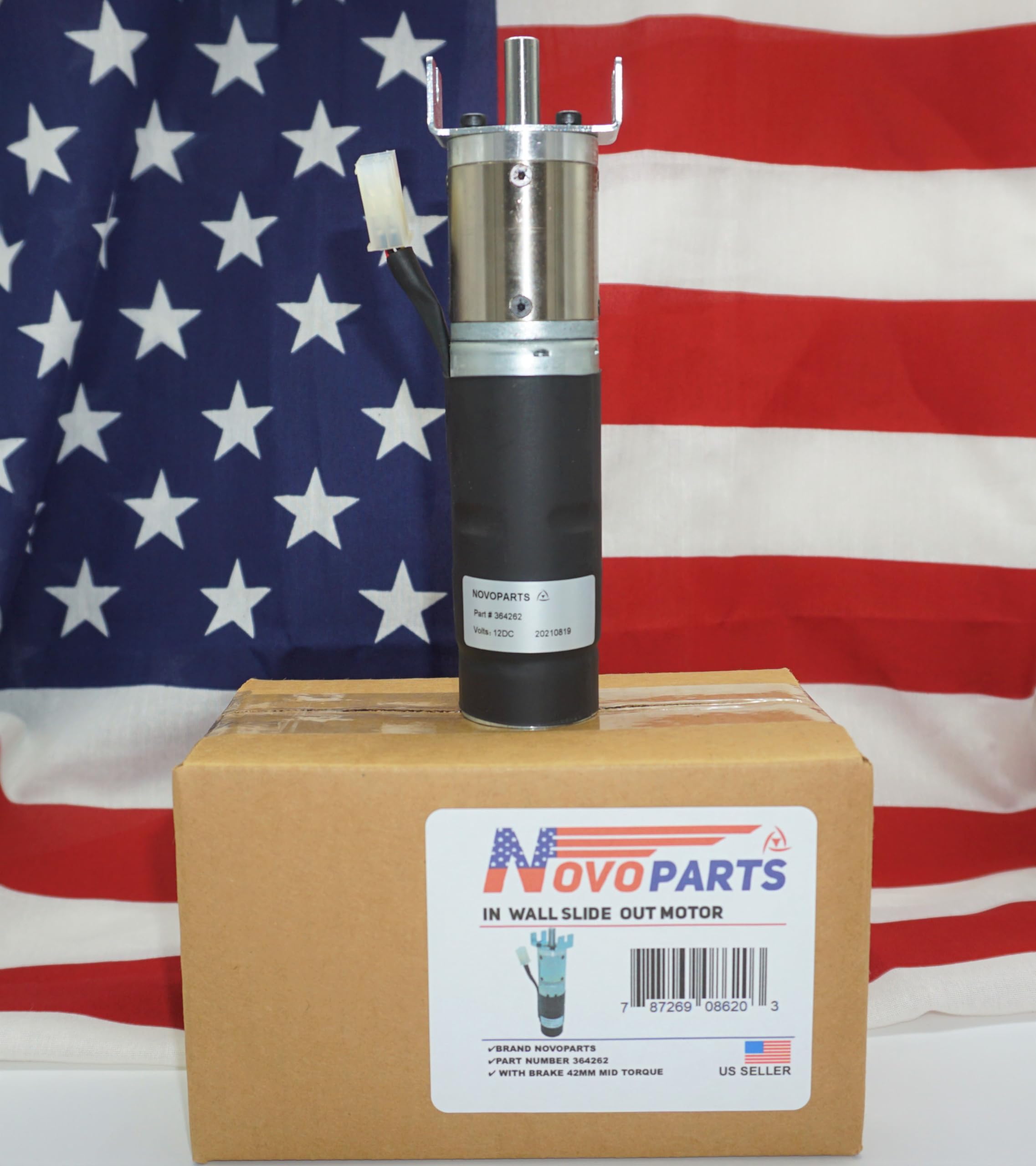 Novoparts 364262 In Wall Rv Slide Out Motor With Brake 42Mm Mid Torque Motor