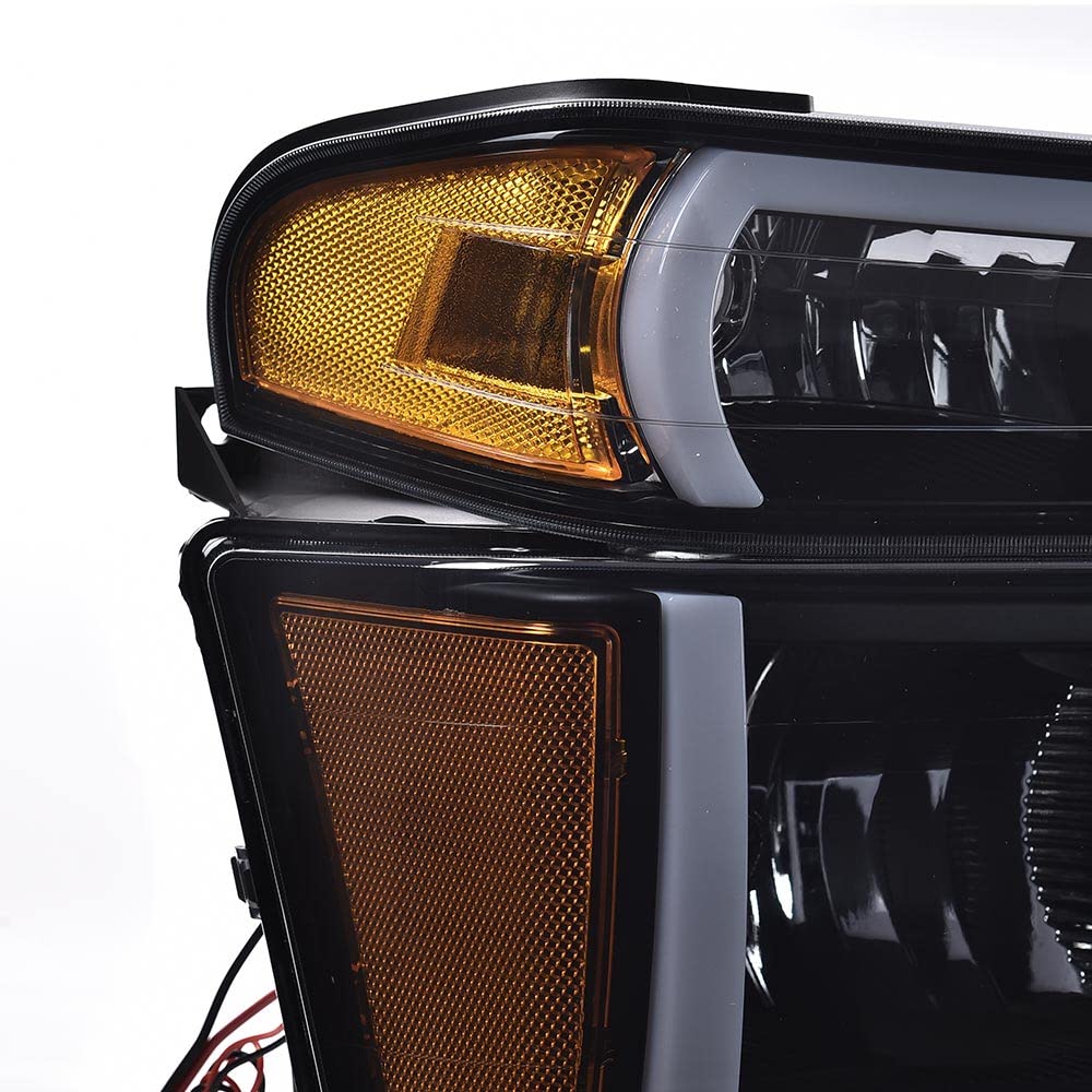 Cheda Headlights Assembly Bumper Lights Compatible With 2004 2005 2006 2007 2008 2009 2010 2011 2012 Gmc Canyon/Chevy Colorado(T
