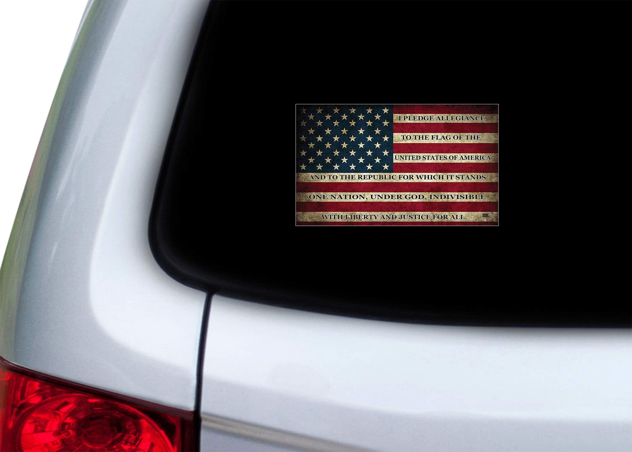 Rogue River Tactical Usa Flag Sticker Bumper Car Decal Gift Patriotic American Worn United States Pledge Of Allegiance (3X5 Inch