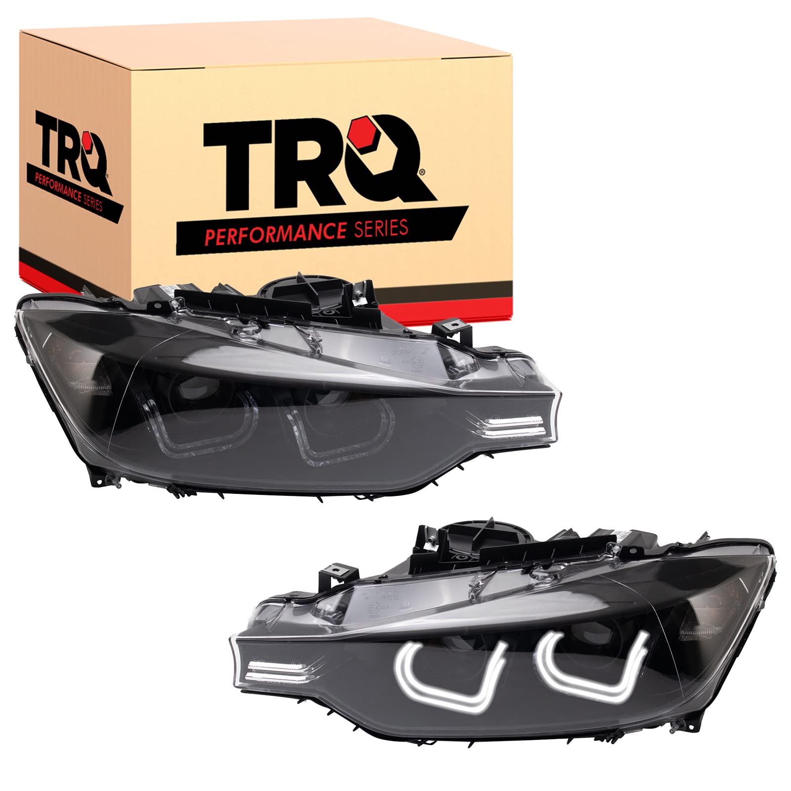 Trq Headlight Assembly Set Headlights Driver & Passenger Side Halogen Compatible With 2012-2015 Bmw 328I 335I Bm2502169 Bm250316