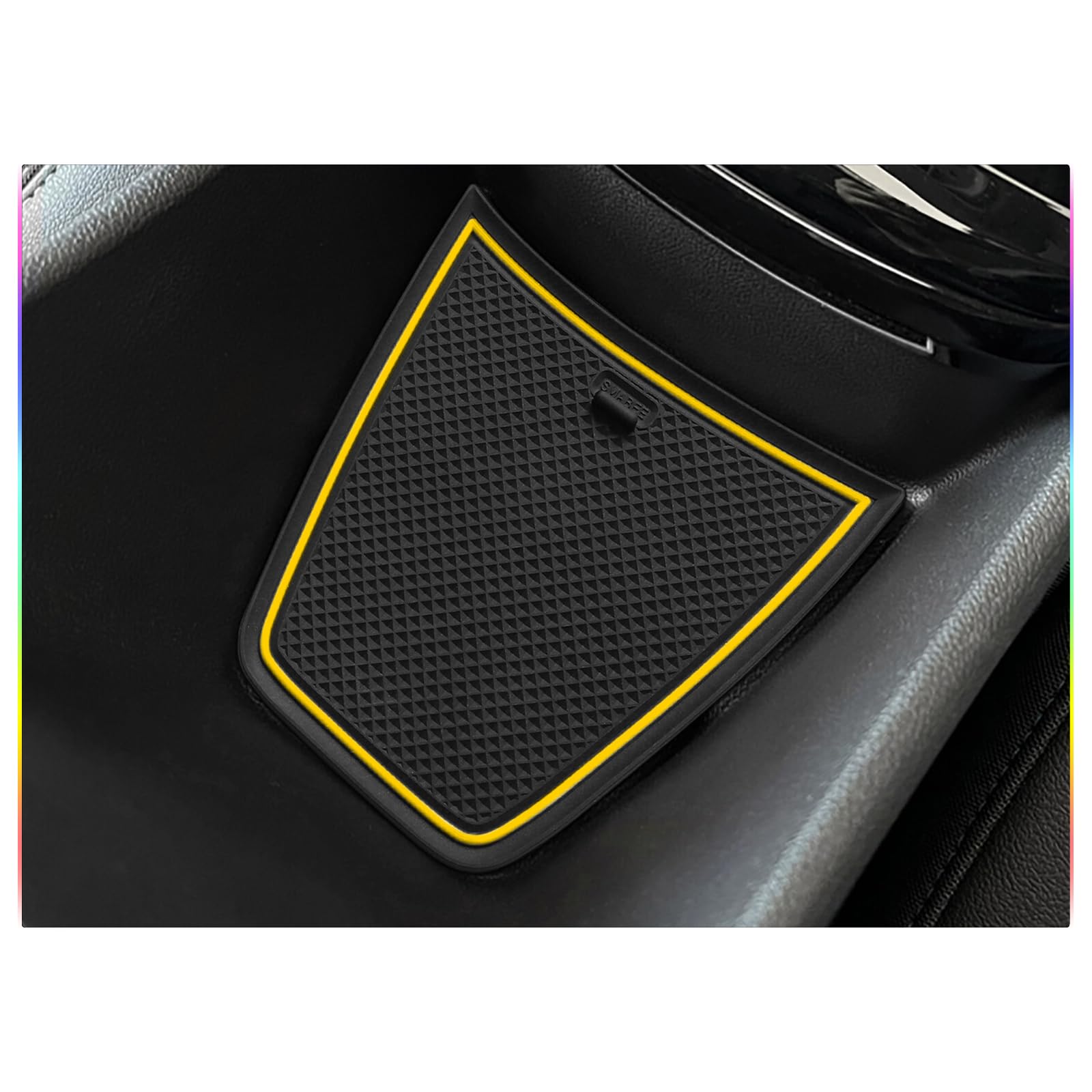 SKTU 2024-2025 Chevy Trax Door Slot Mat - 14PCS Fit 2024-2025 Trax Door Compartment Cup Center Console Liners (Yellow) for LS, L