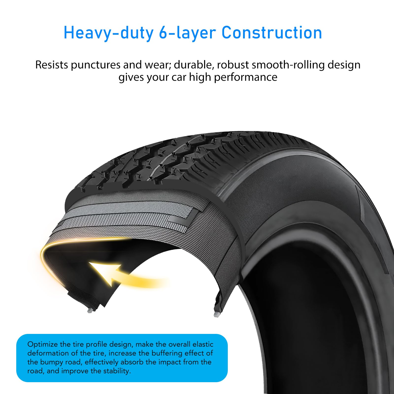 2 Pack 480-12 4.80X12 4.80-12 4.8-12 Trailer Tires With 12'' Rims, 5 Lug On 4.5'', Load Range C 6Pr