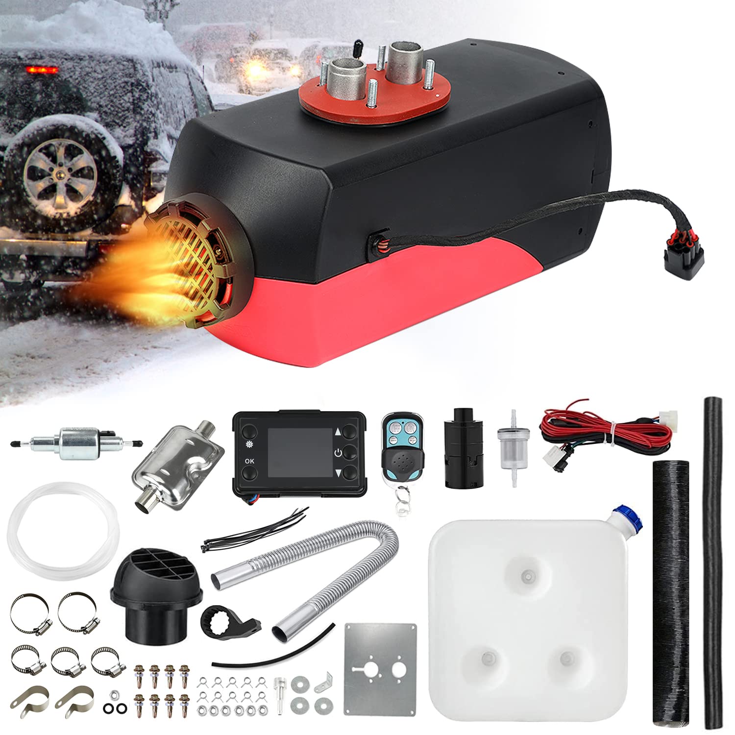 Triclicks Diesel Air Heater 12V 5Kw-8Kw Parking Heater Diesel Night With Silencer Lcd Switch Remote Control 10L Tank For Truck,