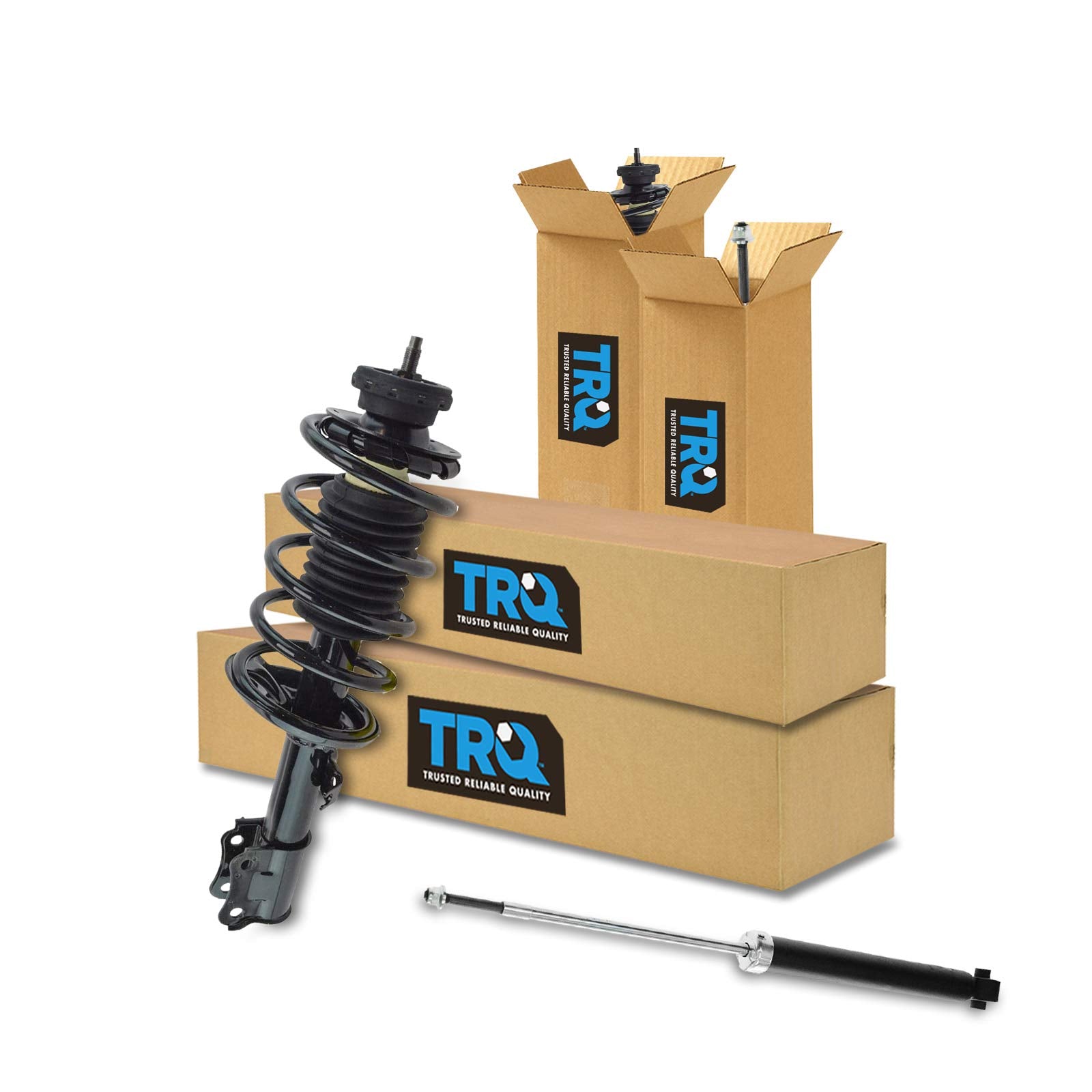 Trq Front And Rear Complete Strut Assembly & Shock Absorber Kit Complete Strut & Coil Spring Assembly Compatible With 2004-2011 
