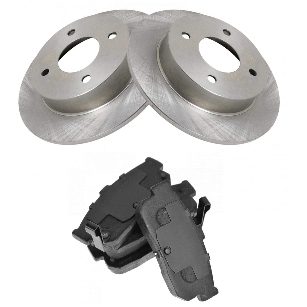 Trq Rear Brake Pad & Rotor Kit Brake Pads Brake Rotor Semi-Metallic Compatible With 1991-2001 Infiniti G20 1993-2001 Nissan Alti