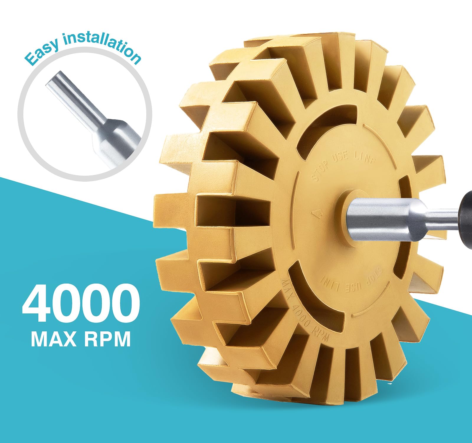 Shawya Decal Remover Eraser Wheel Rubber Eraser Wheel Adhesive Remover Wheel For Cars Sticker Remover Tool Removes Pinstripe Str