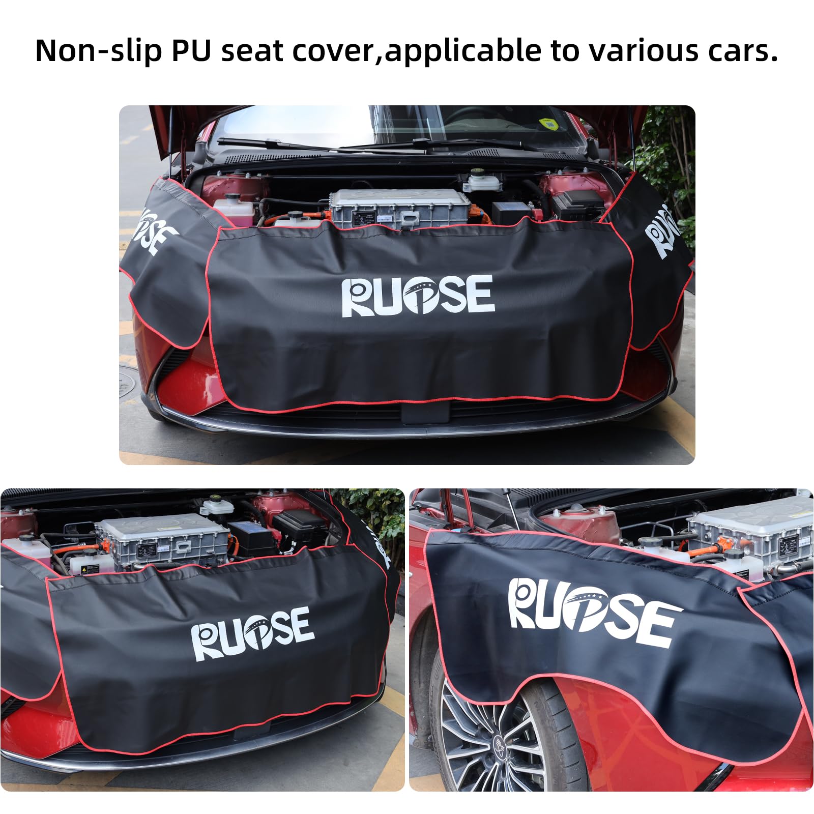 Rupse 3 Pcs Fender Protectors For Mechanics,Microfiber Leather Car Fender Cover Mats Pads,Mechanic Magnetic Fender Protector Mat