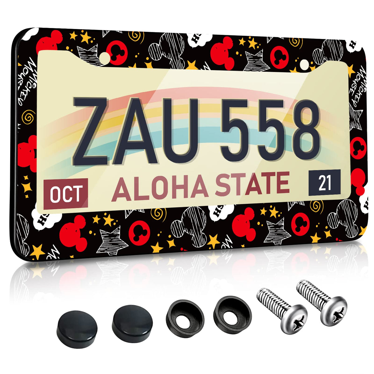 Akkya License Plate Frames For Women Men Car Plate Holder Cover Cute Cartoon Pat WBCARB0BV2DV4KC