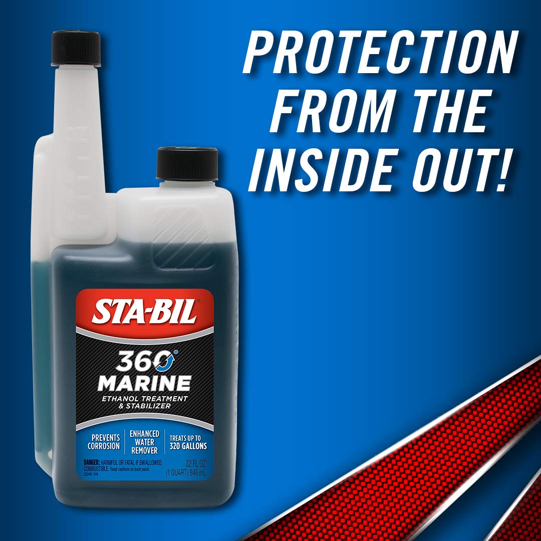 Sta-Bil 360 Marine Ethanol Treatment & Fuel Stabilizer - Full Fuel System Cleaner - Fuel Injector Cleaner - Removes Water- Prote