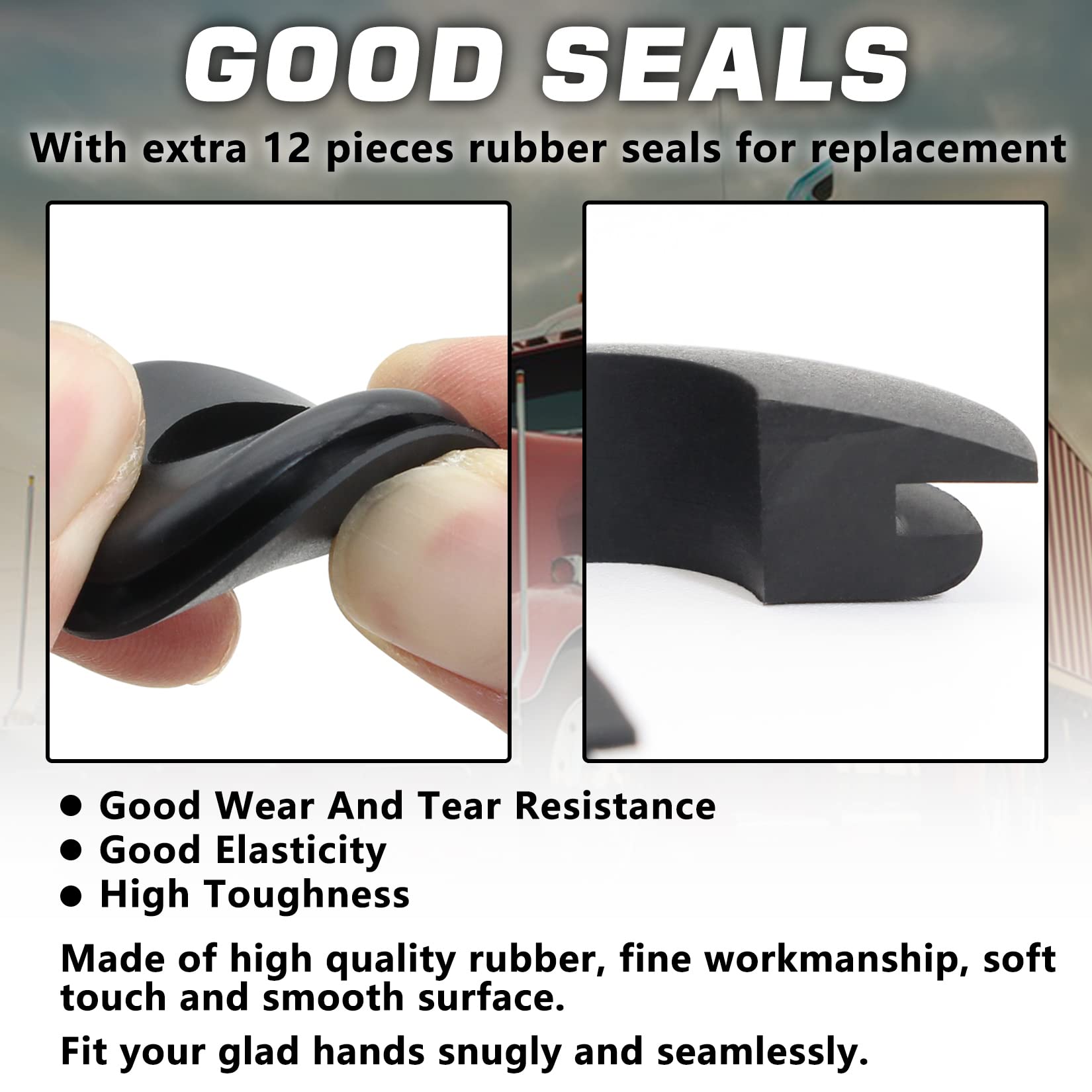 Grepspud 2 Pair Glad Hands Kit With 12Pcs Rubber Seals, Aluminum Glad Hand Universal Red Blue Emergency Service Gladhand Set For Semi Trucks Trailers Tractors Air Line