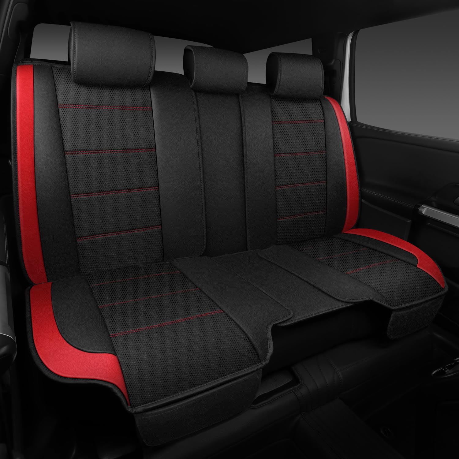 Car Pass 5 Seats Leather Car Seat Covers, Sideless Car Seat Protectors With Storage Pocket, Water Resistance Seat Cover, Univers