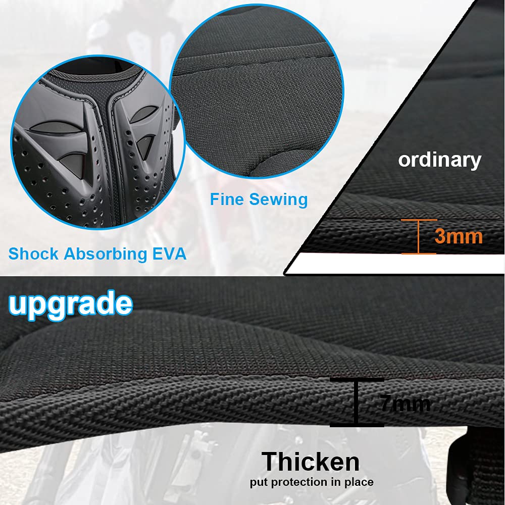 Starknightmt Upgraded Kids Motorcycle Armor Suit Teen Dirt Bike Gear Riding Protective Set For Cycling, Skateboarding, Skiing, Skating, Off-Road (Black)