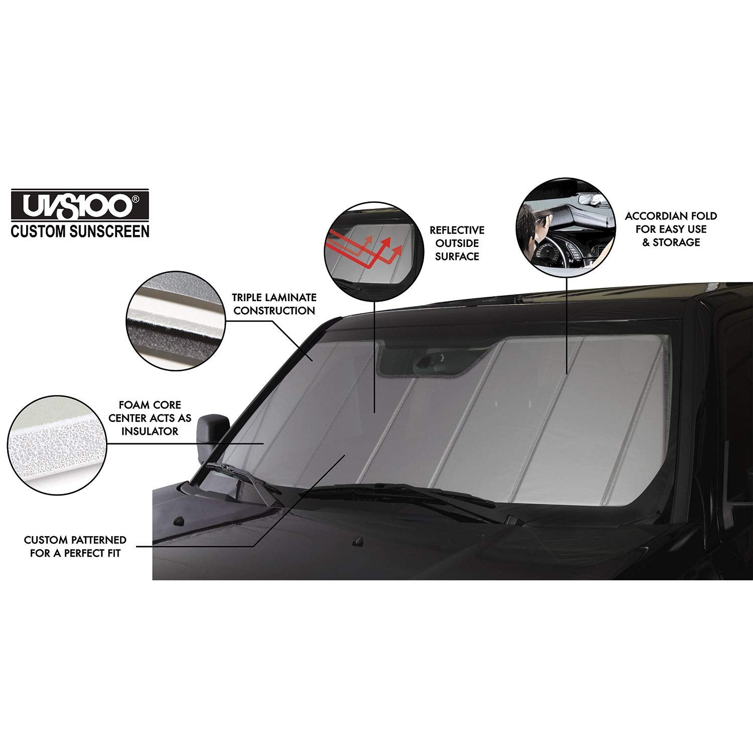 Covercraft Uvs100 Custom Sunscreen | Uv11161Sv | Compatible With Select Honda Odyssey Models, Silver