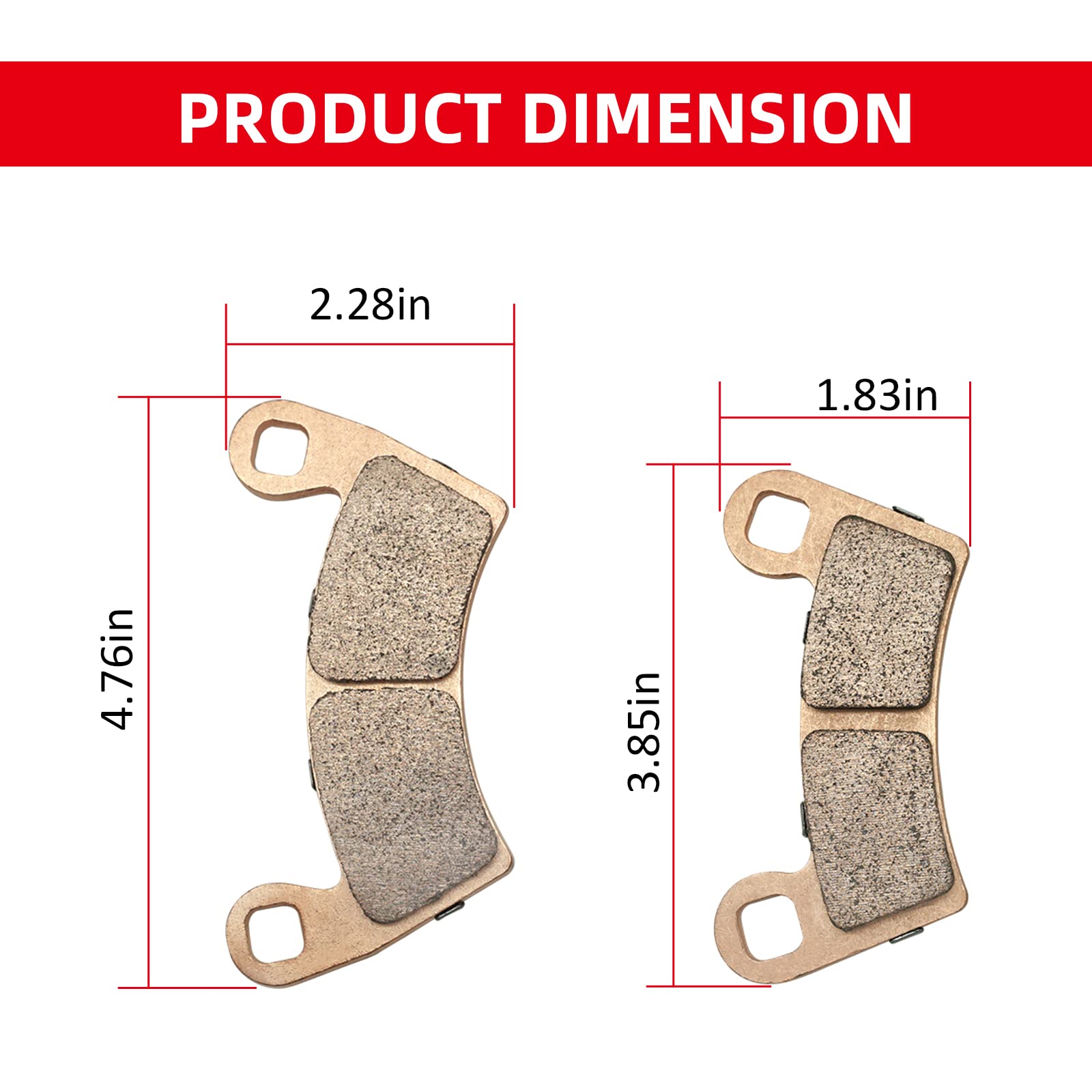 Front & Rear Brake Pads Sintered For Polaris Ranger-1000 2018-2024 General-1000 2016-2024 Rzr-900-4 2015-2018 Rzr-1000-S4 2019-2