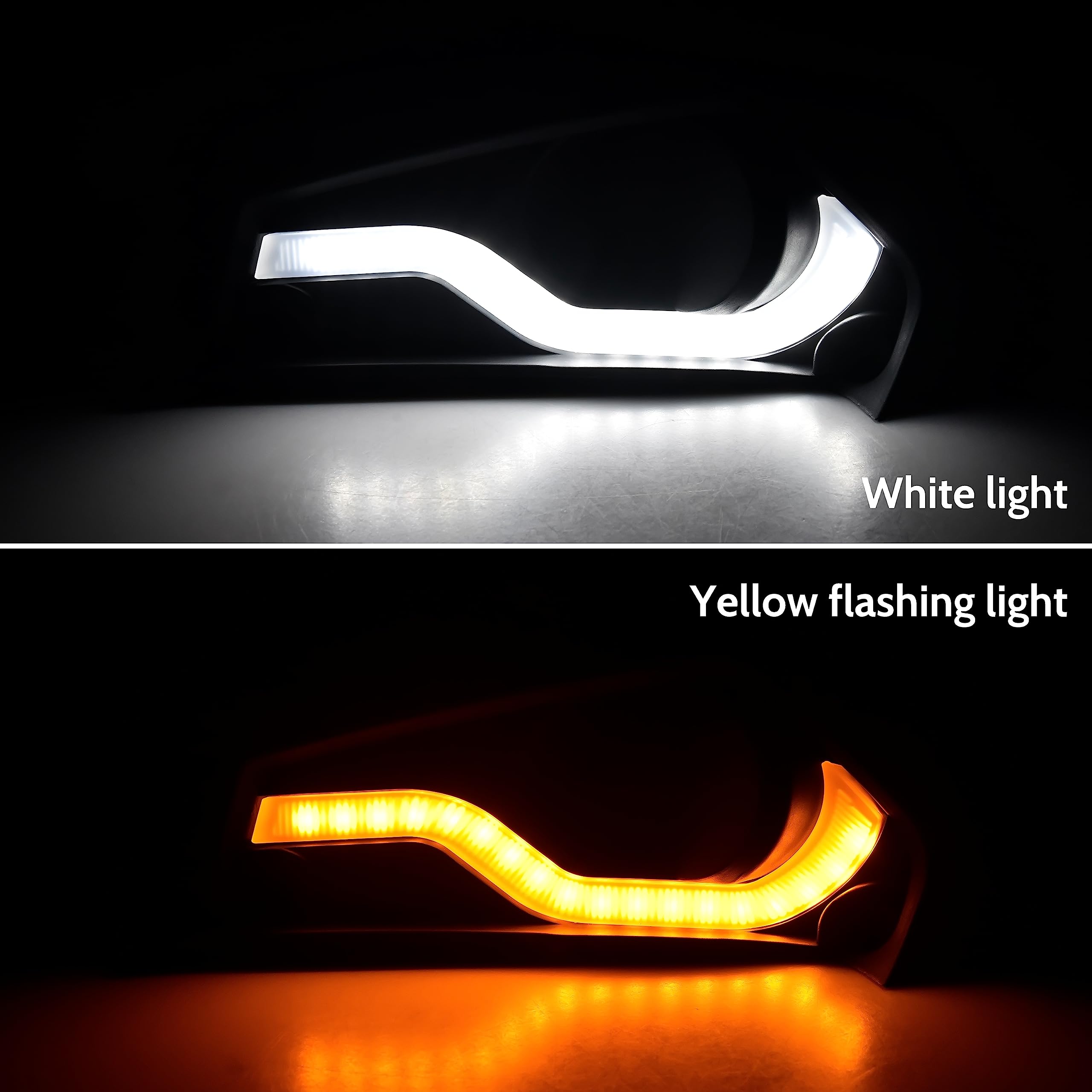 SAUTVS Fog Lamps Cover with Daytime Running Lights for Can Am Spyder F3 15-20, Fog Lights Cover with LED DRL Turn Signal Lights