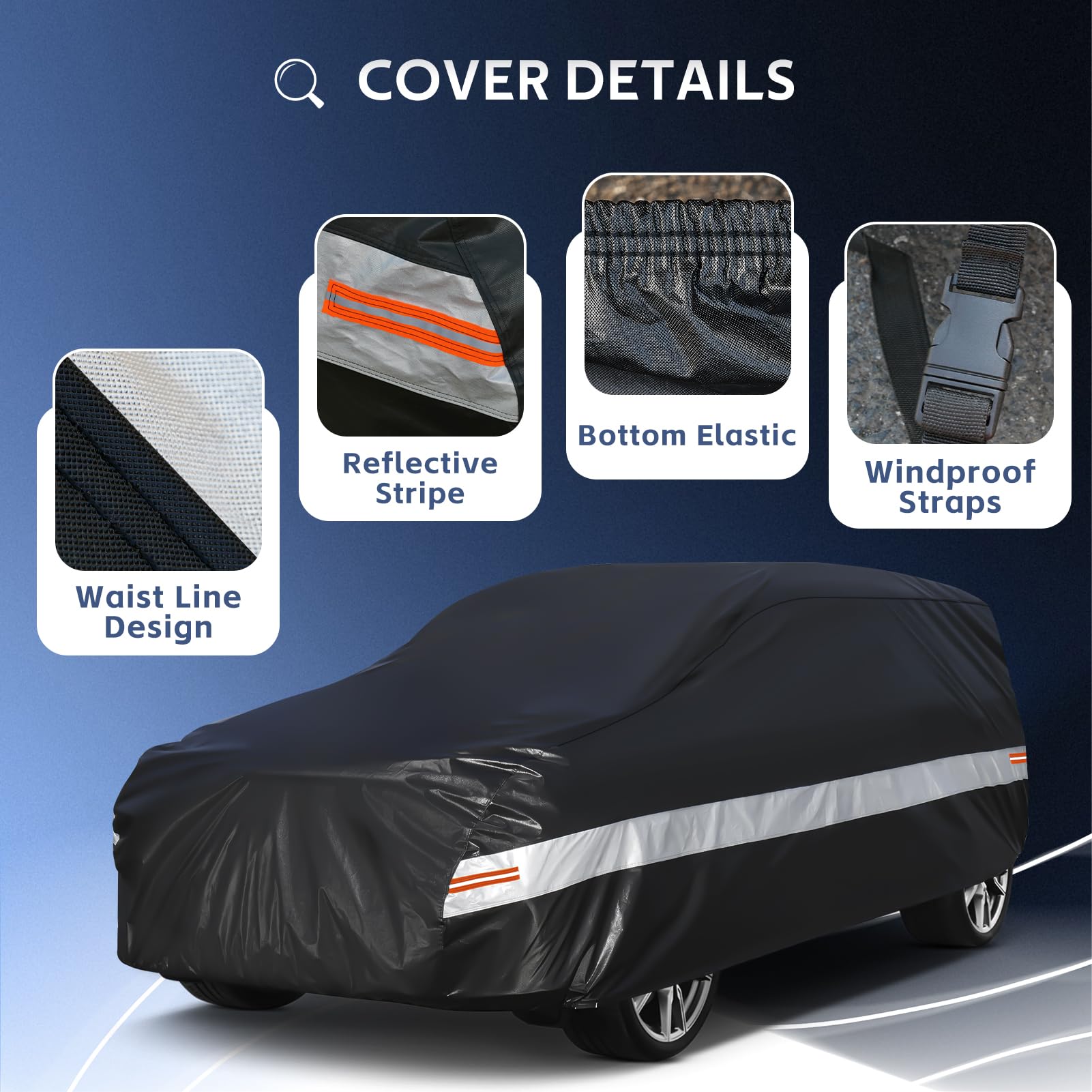 Holthly 10 Layers Suv Car Cover Custom Fit For Chevrolet Chevy Suburban (1973-2024) Waterproof All Weather For Automobiles, Outd